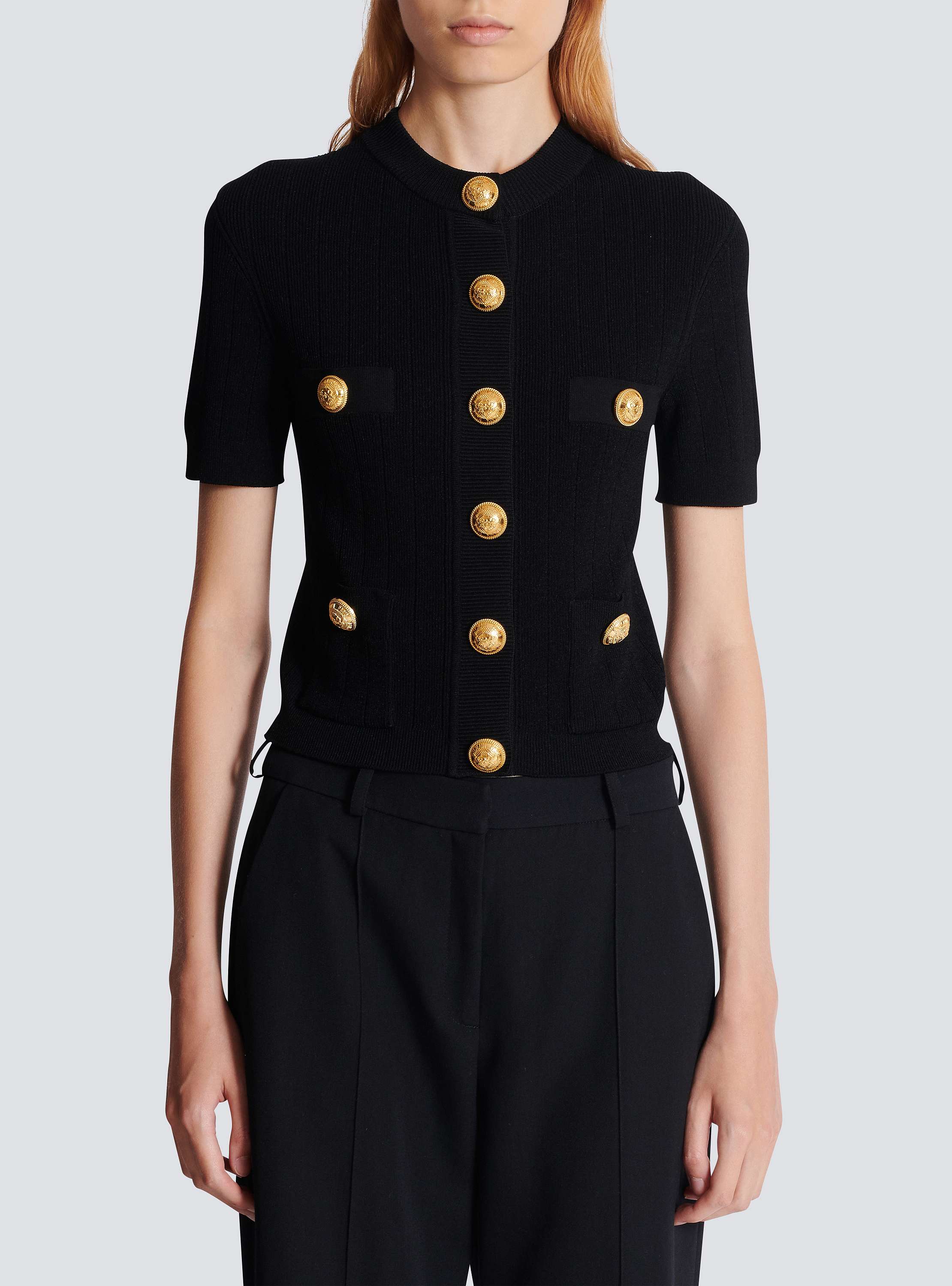 ベビー用トップス Balmain Cardigan With Buttons 4-pocket knitted cardigan - Women | BALMAIN