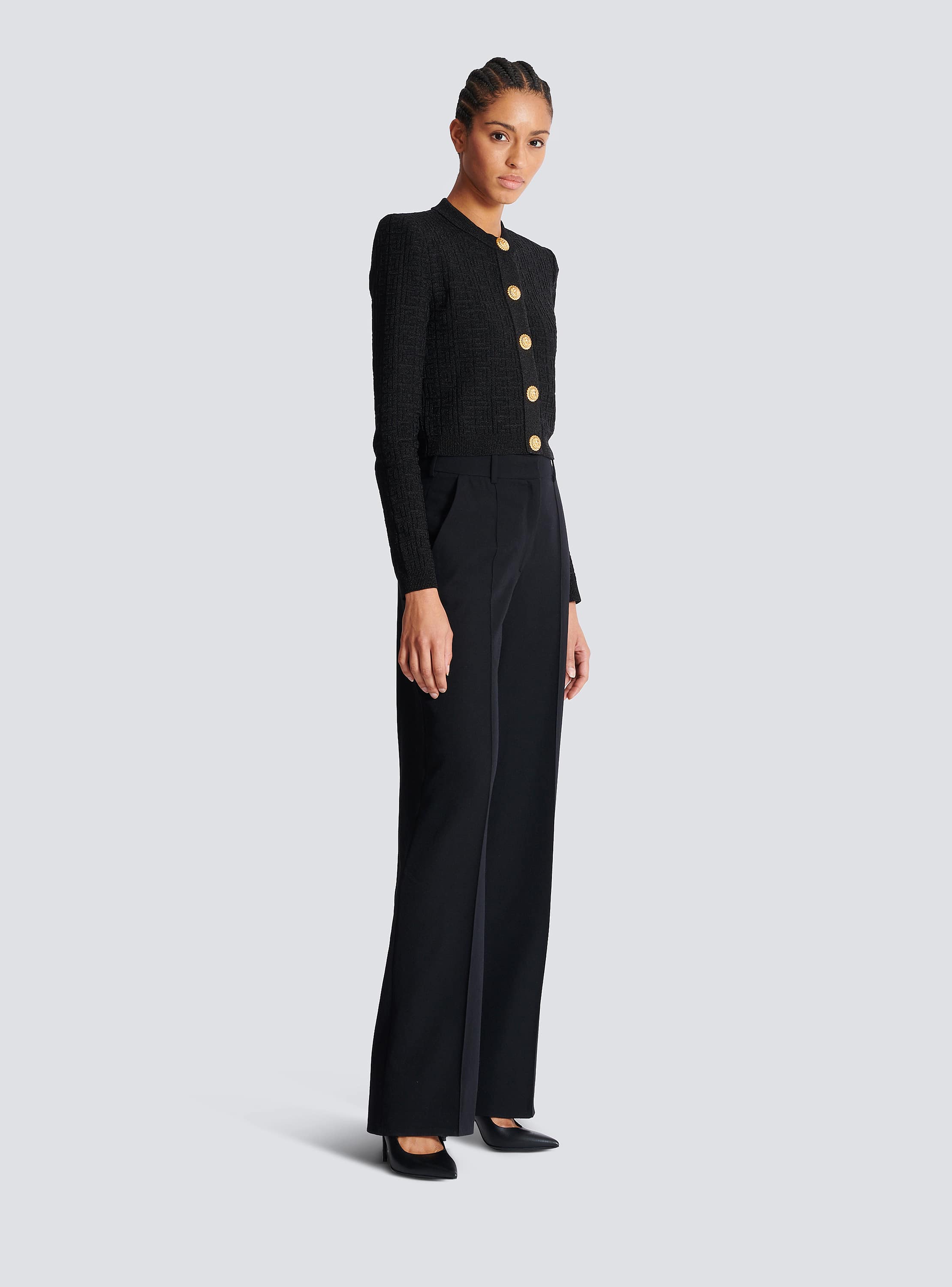 PB Labyrinth knit cardigan black black - Women | BALMAIN