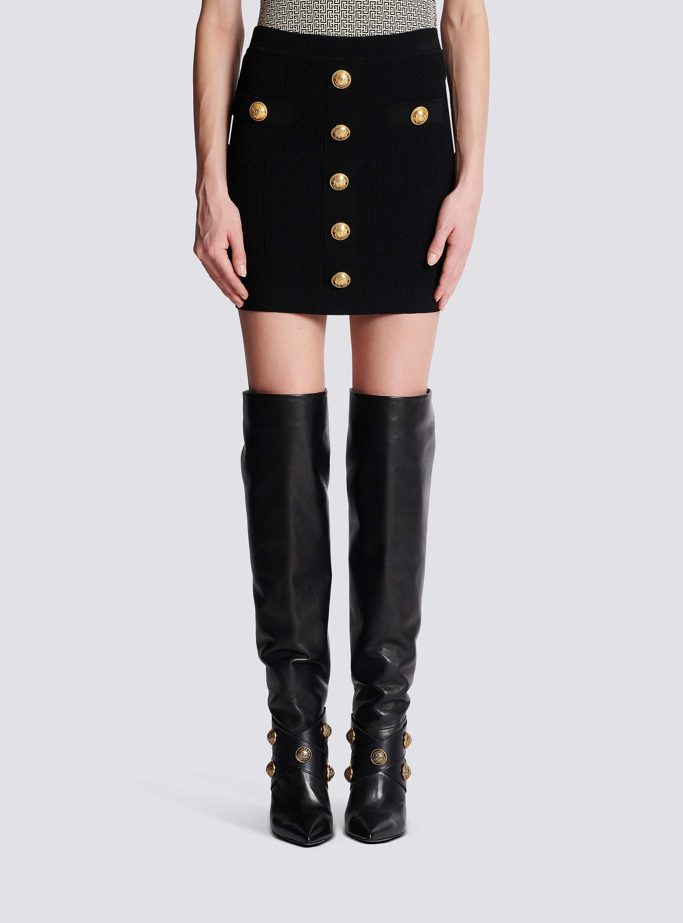 Knit skirt with buttons - Women | BALMAIN