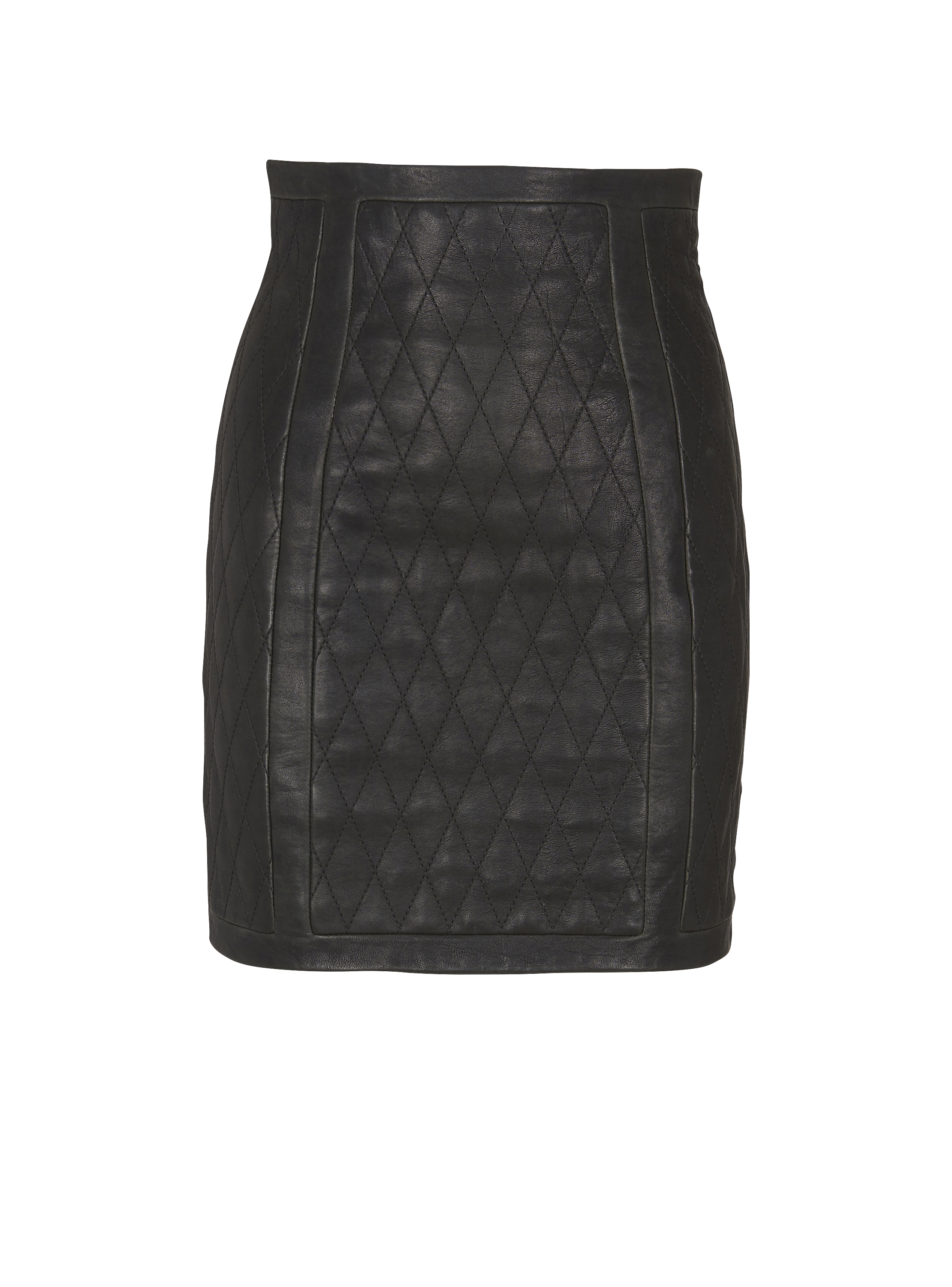 ダイヤモンドステッチ ラムスキン スカート