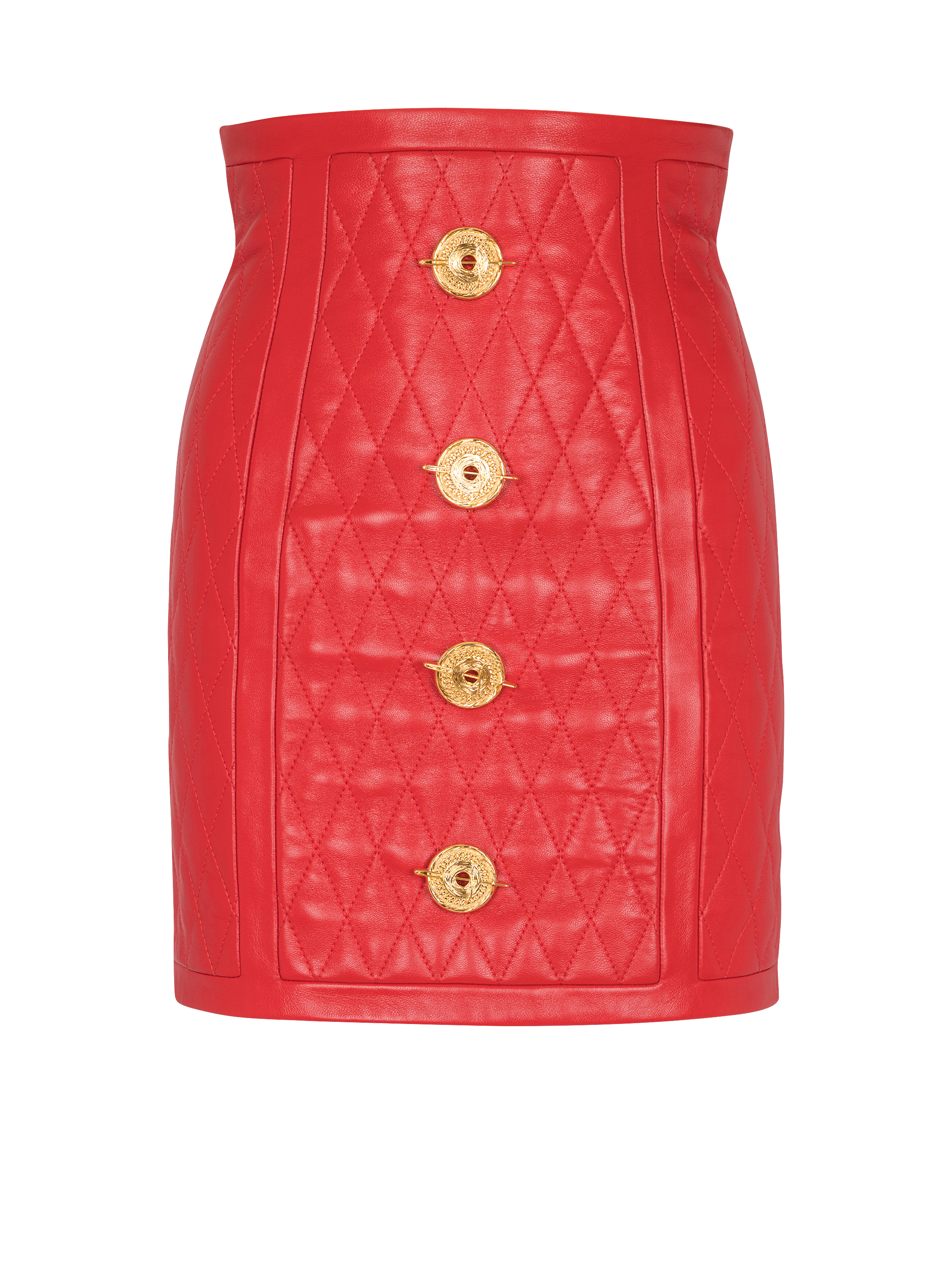 Quilted lambskin skirt with diamond motif