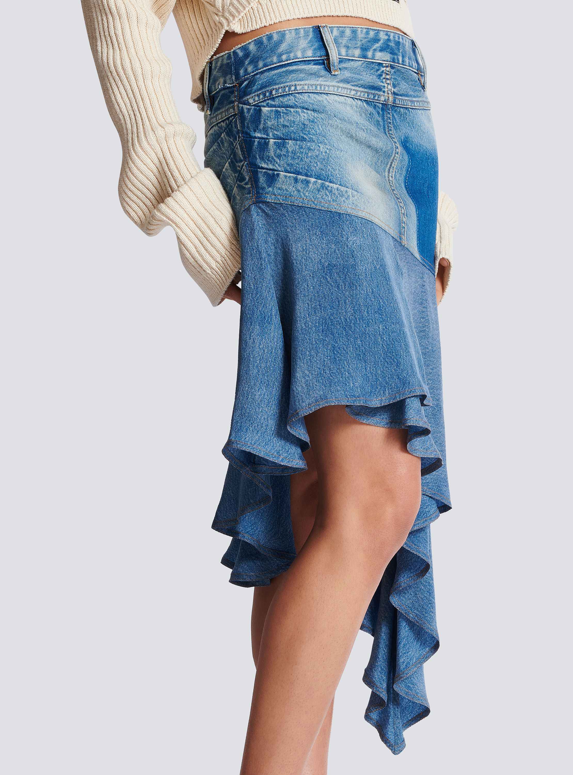 ワンピース BALMAIN Women Mid Skirts EF1R6045 KB07 6AC BLUE Short tweed dress with straps - Women | BALMAIN
