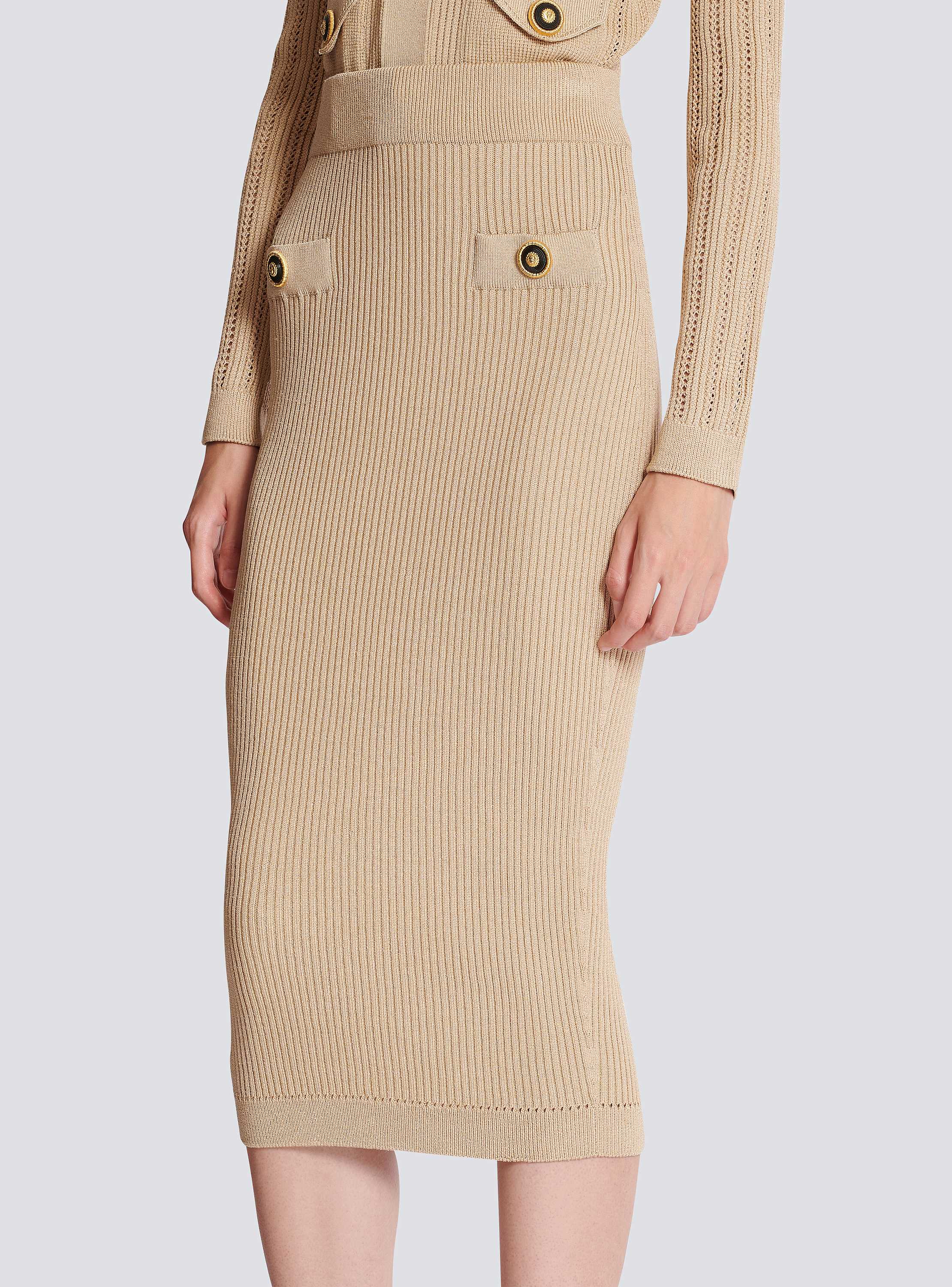 ワンピース BALMAIN Women Mid Skirts CF1RR705VE14 9 GREY Baroque pattern midi skirt - Women | BALMAIN