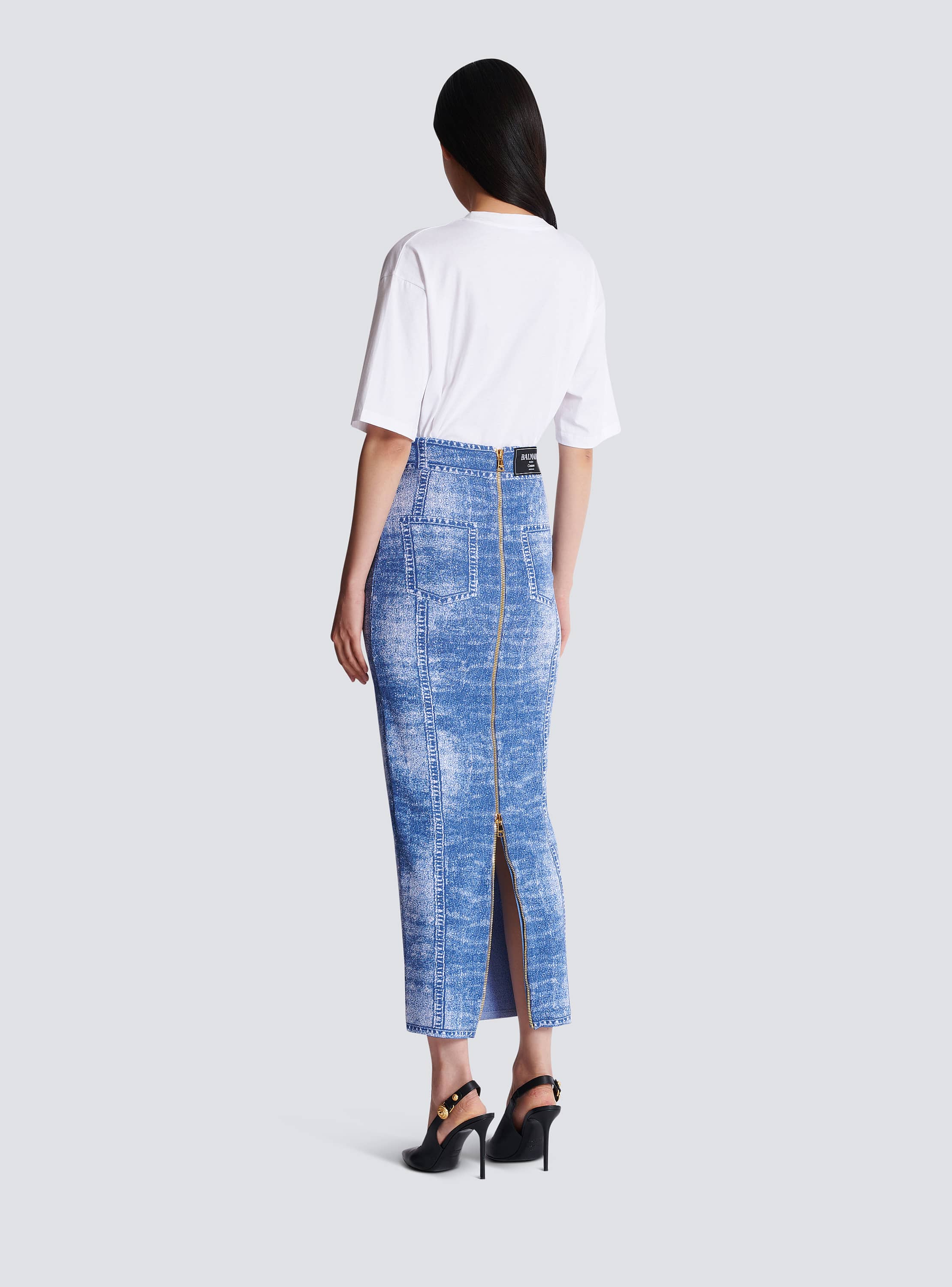 スカート BALMAIN Woman Skirt Multicolor DF1LB292KG70 UIH Knit skirt with buttons - Women | BALMAIN