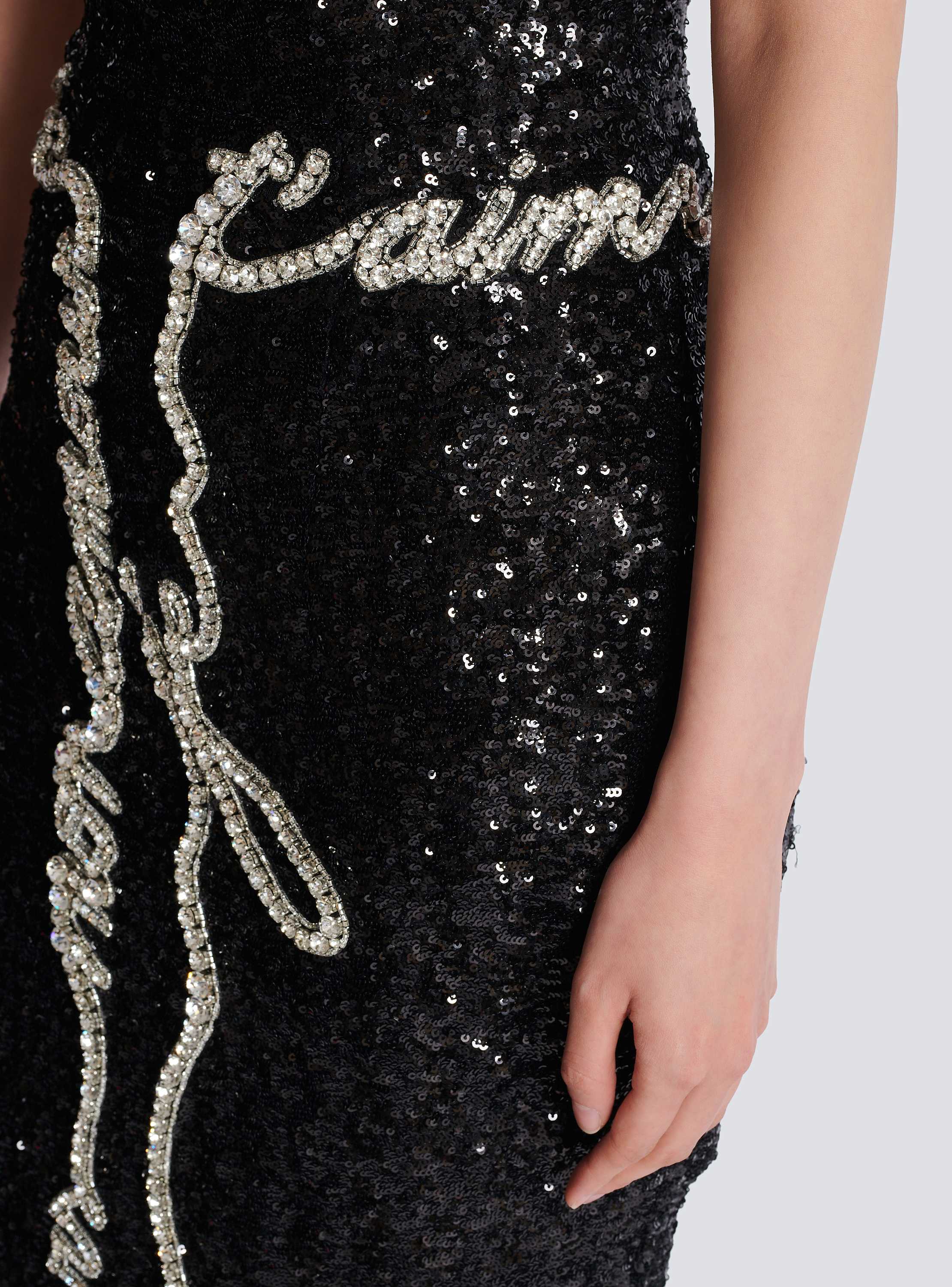 “ラブレター”刺繍 スパンコール ミディスカート