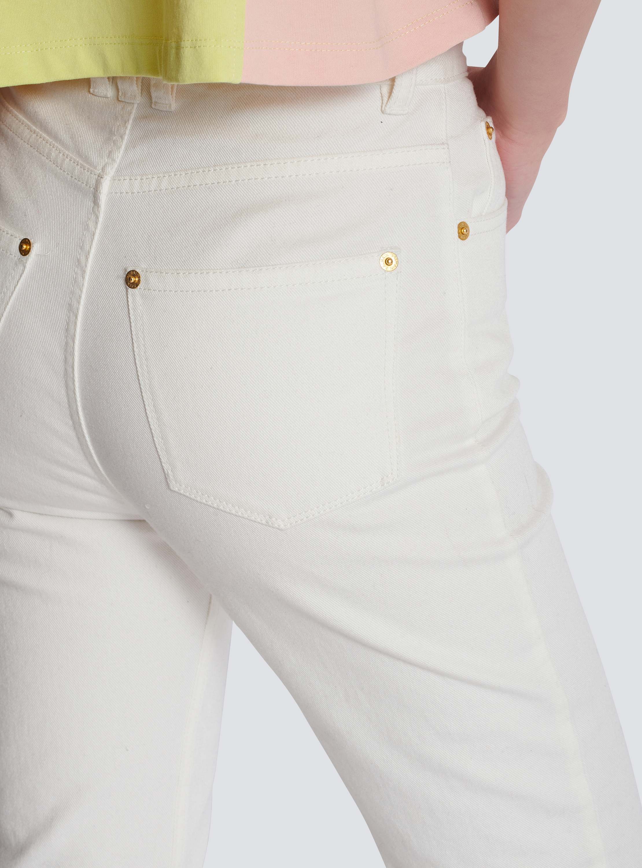 BALMAIN 白 ジーンズ White ホワイトデニム バイカージーンズ - Men | BALMAIN