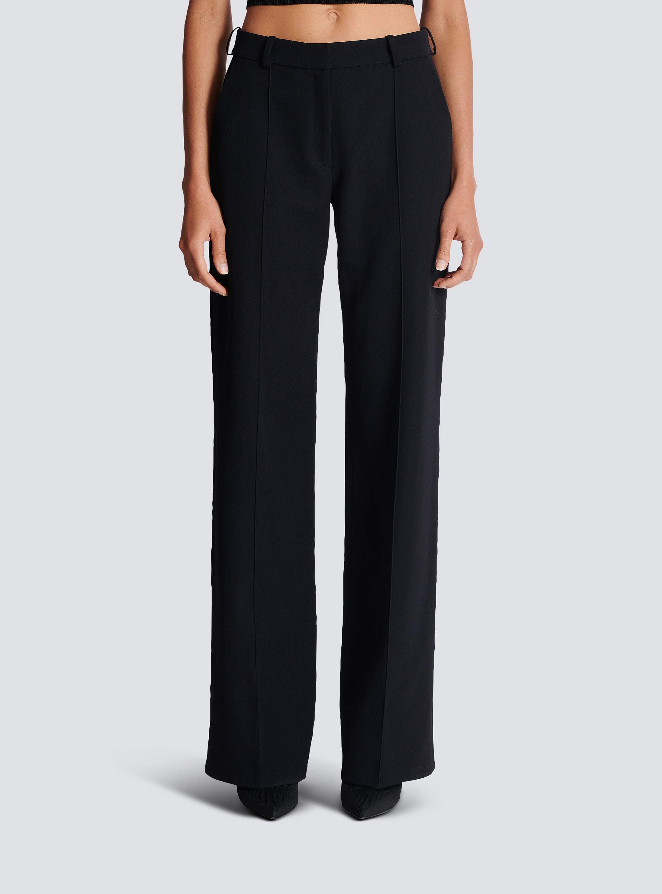 パンツ Pierre balmain Wool Melton Black Slacks