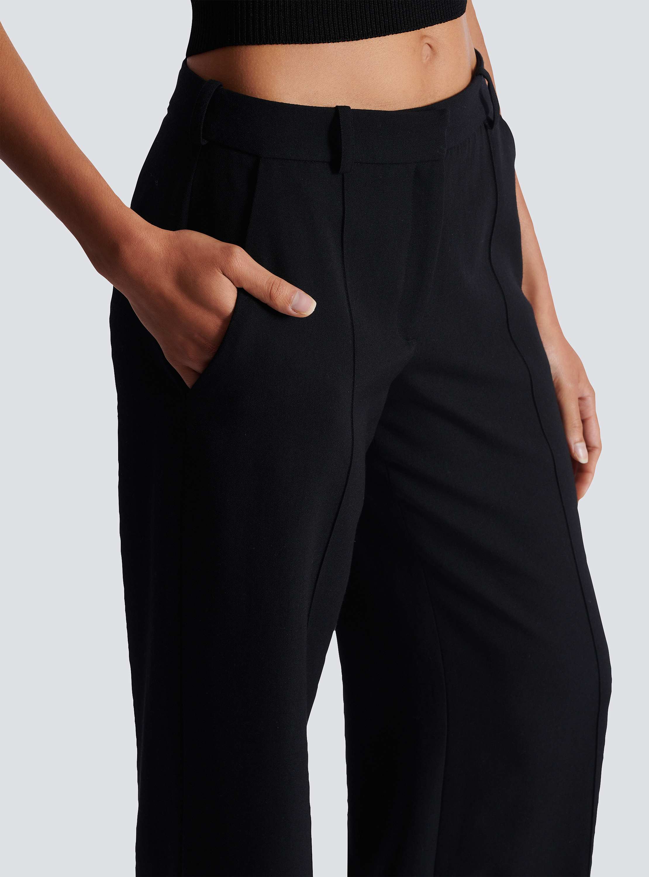 Tailored grain de poudre trousers black - Women | BALMAIN
