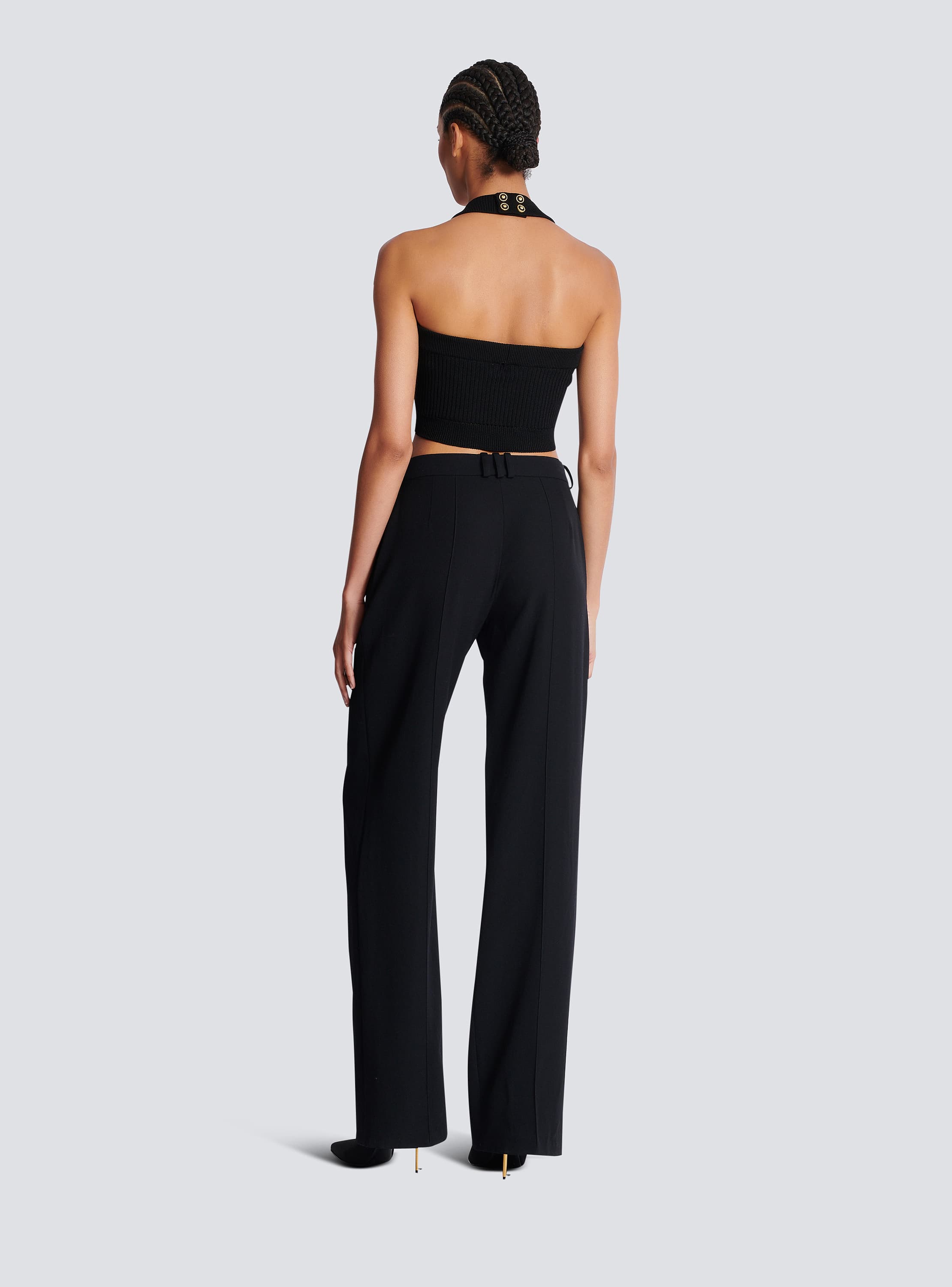 Tailored grain de poudre trousers black - Women | BALMAIN