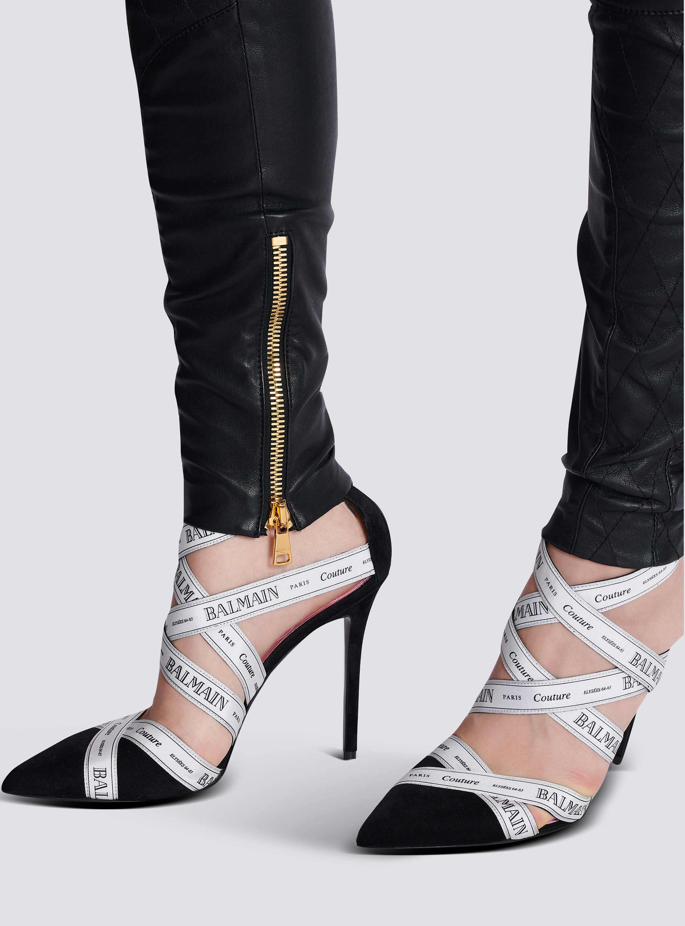 Quilted lambskin trousers with diamond motif