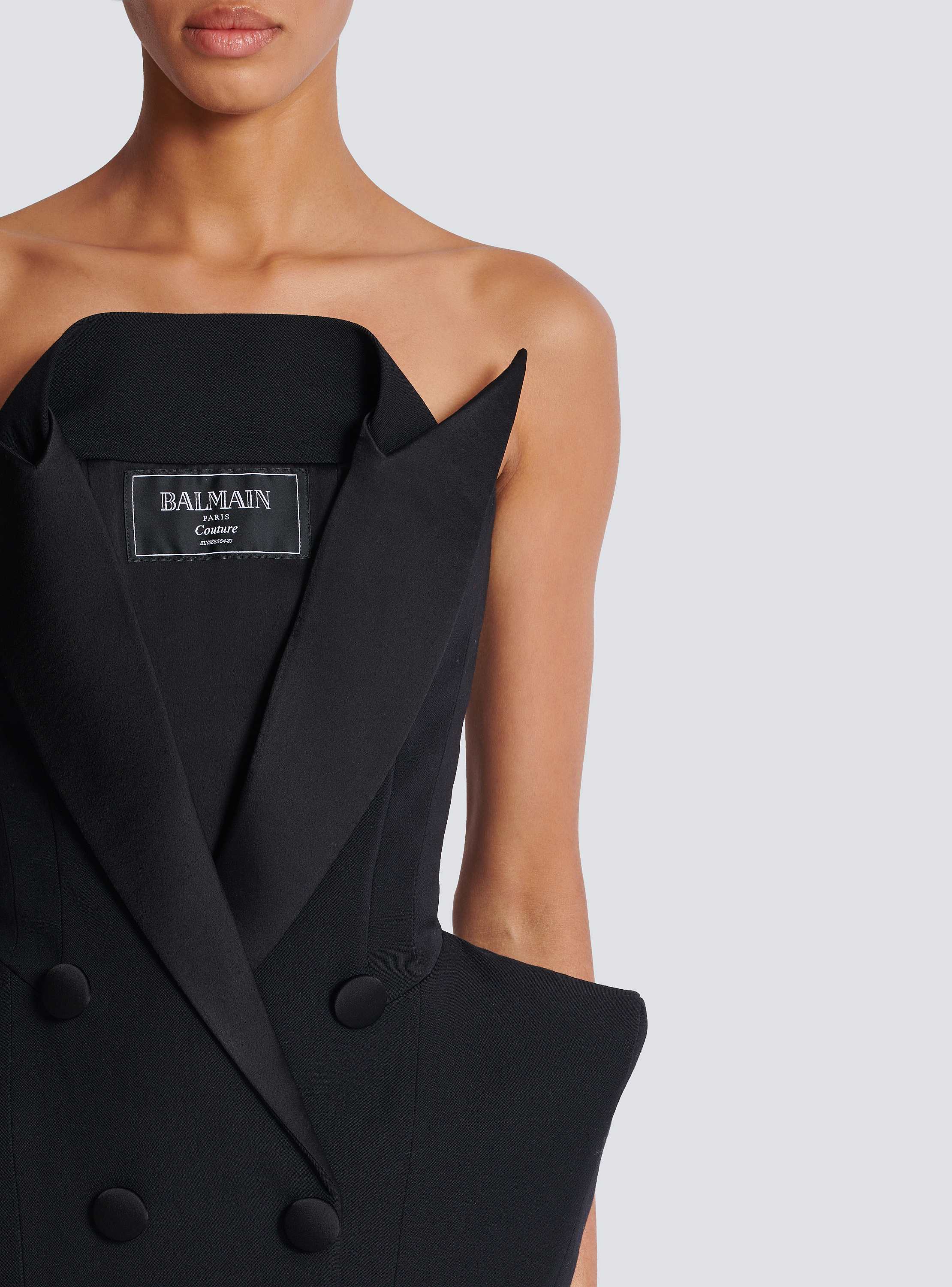 【送料&関税込】Balmain Grain De Poudre Vest Grain de poudre basque bustier dress - Women | BALMAIN
