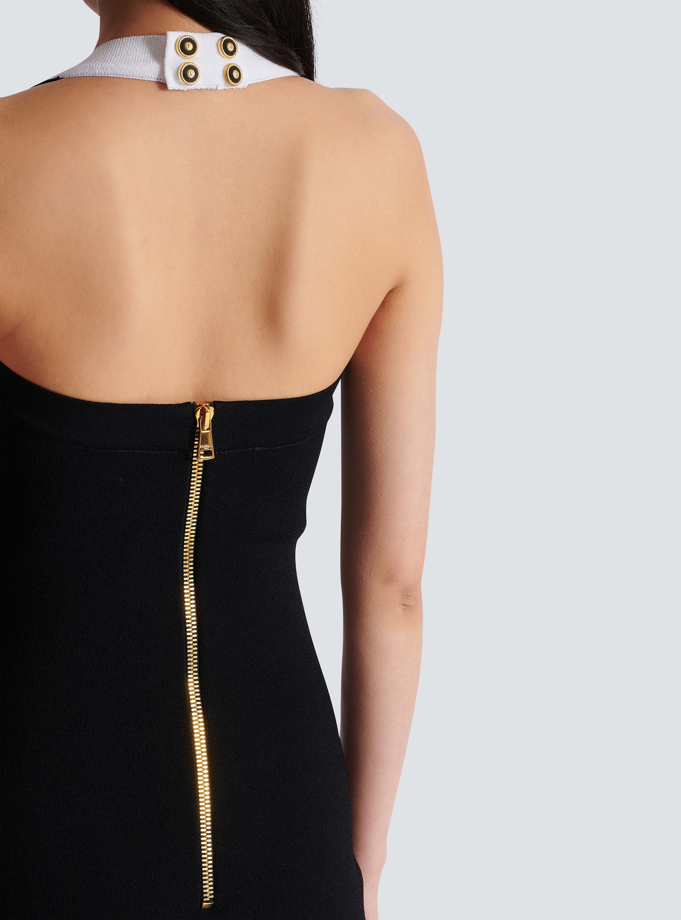 【送料&関税込】Balmain Two-tone Halterneck Knit Mini Dress Two-tone halterneck knit dress - Women | BALMAIN