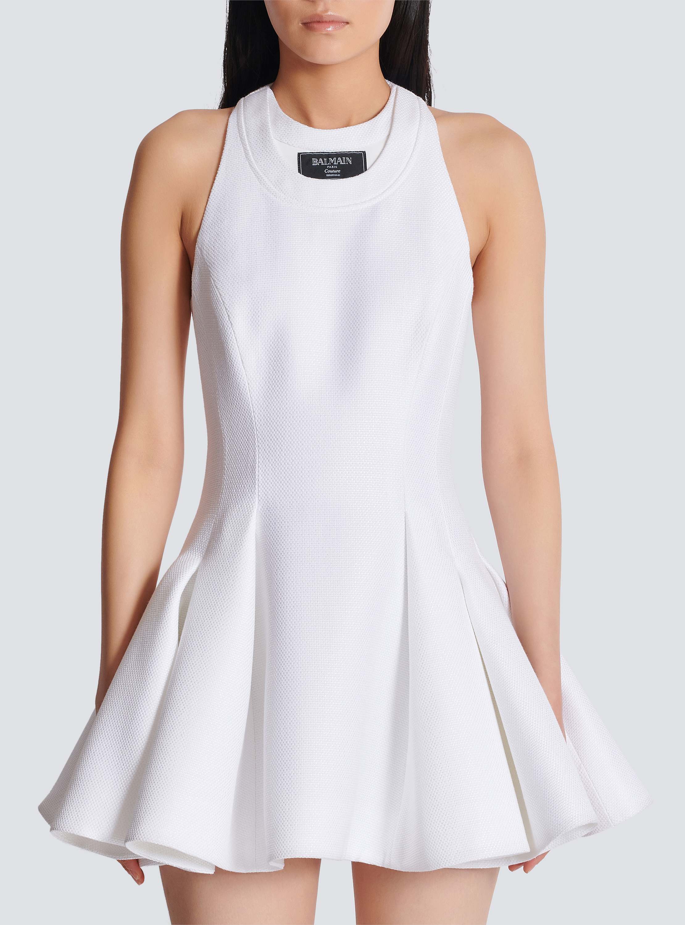 BALMAIN スリフレス フリツ ミニトレス EF1R5087MG61 0FB Flared pleated dress - Women | BALMAIN