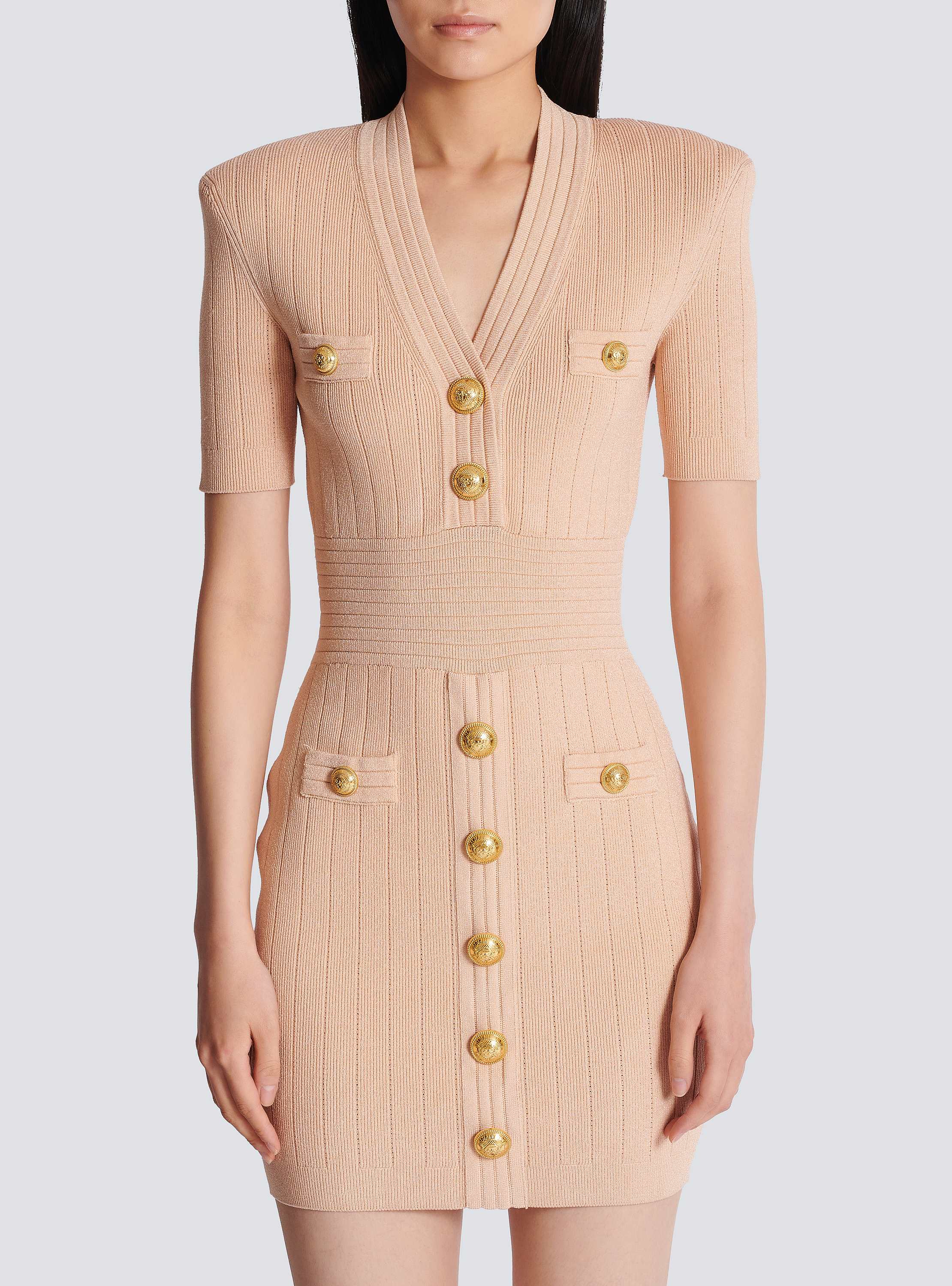 ワンピース BALMAIN HLTRNK DB COL 2 PKTS BUTTONED KNIT DRESS Knitted dress with buttons - Women | BALMAIN