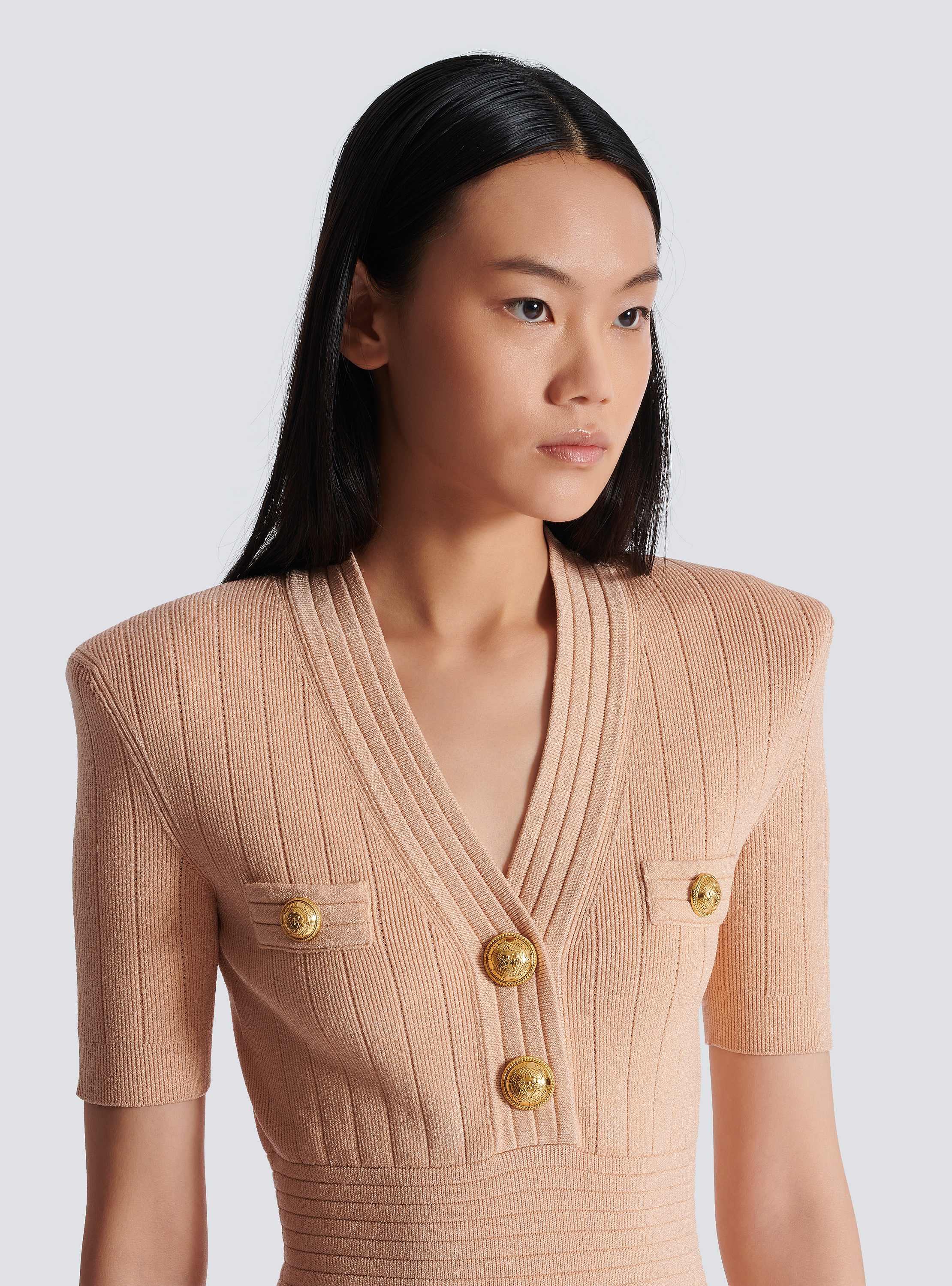 BALMAIN✨バルマン　ニット　金ボタン Two-tone knit dress with buttons black black - Women | BALMAIN