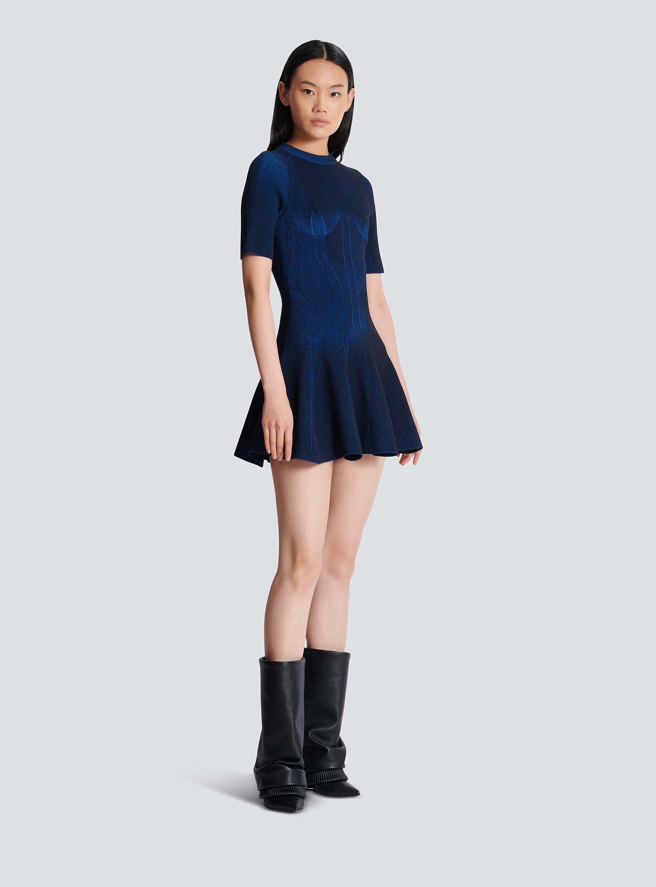 Short knitted A-line dress