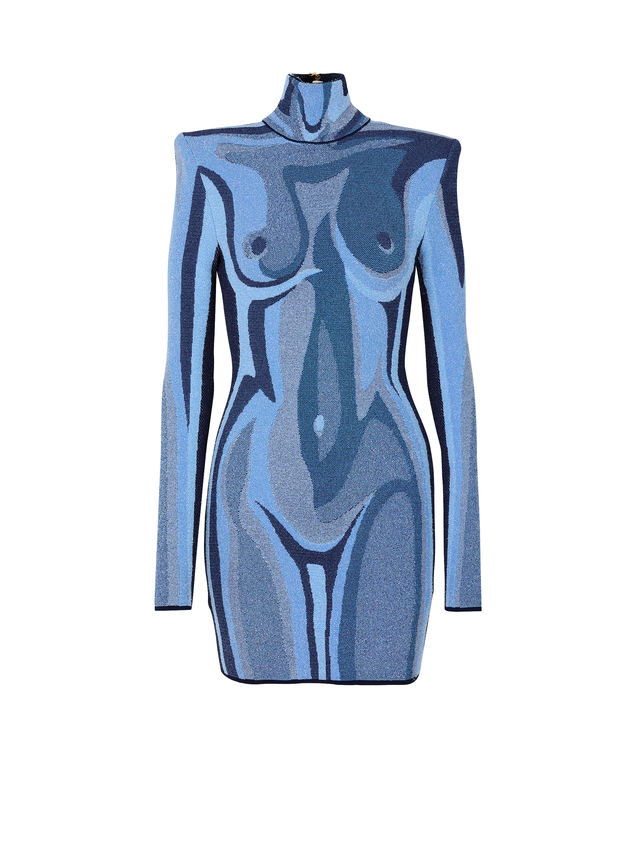Jacquard knit dress with body motif