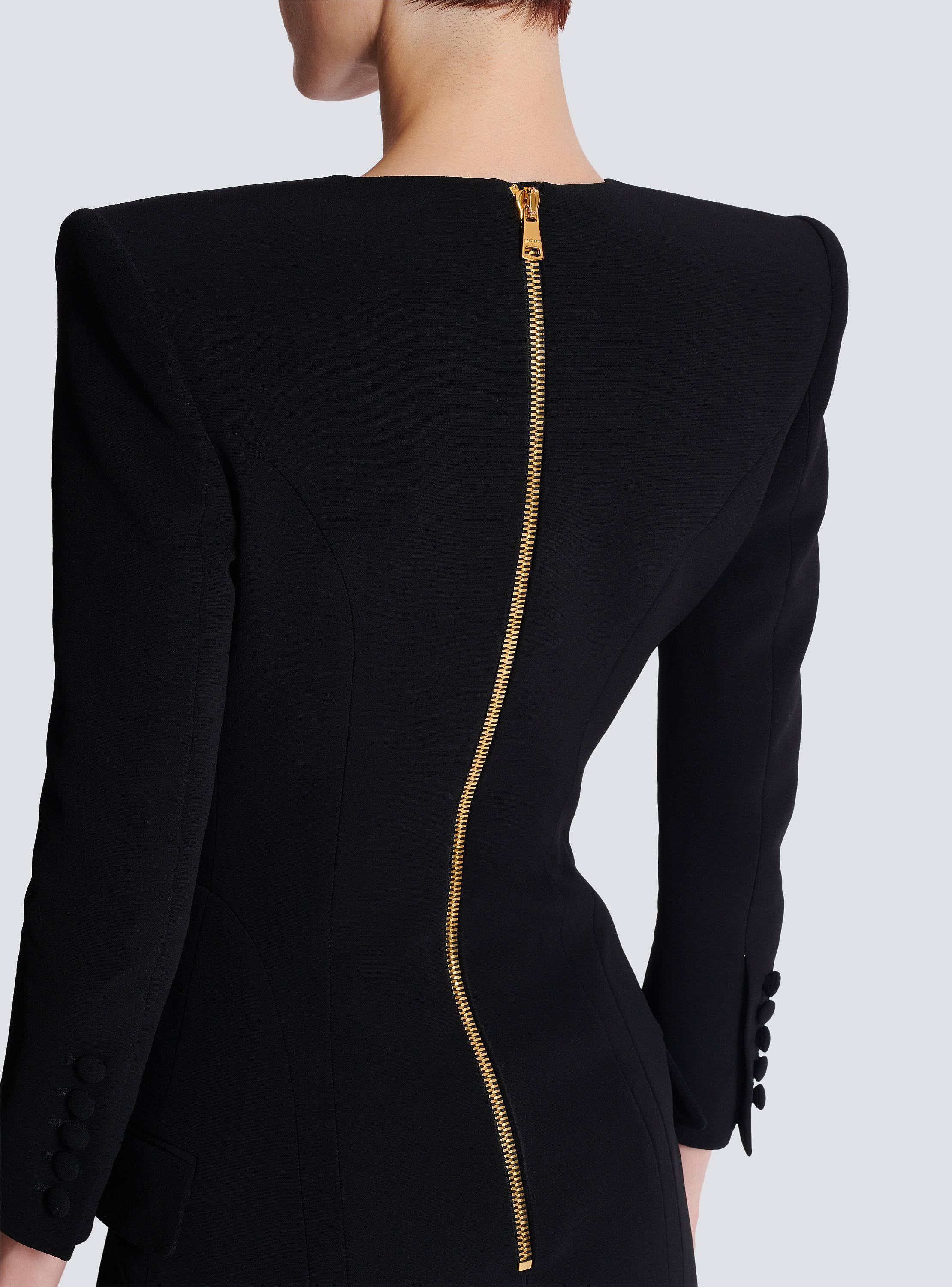 Short two-tone crepe dress black - Women | BALMAIN Short two-tone crepe dress black - Women | BALMAIN