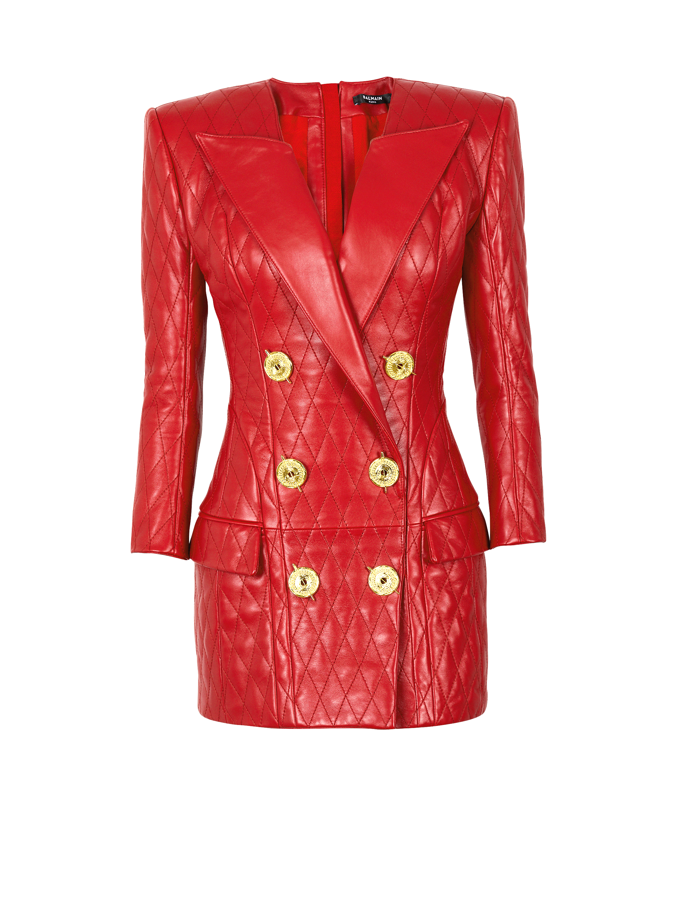 Short quilted leather dress