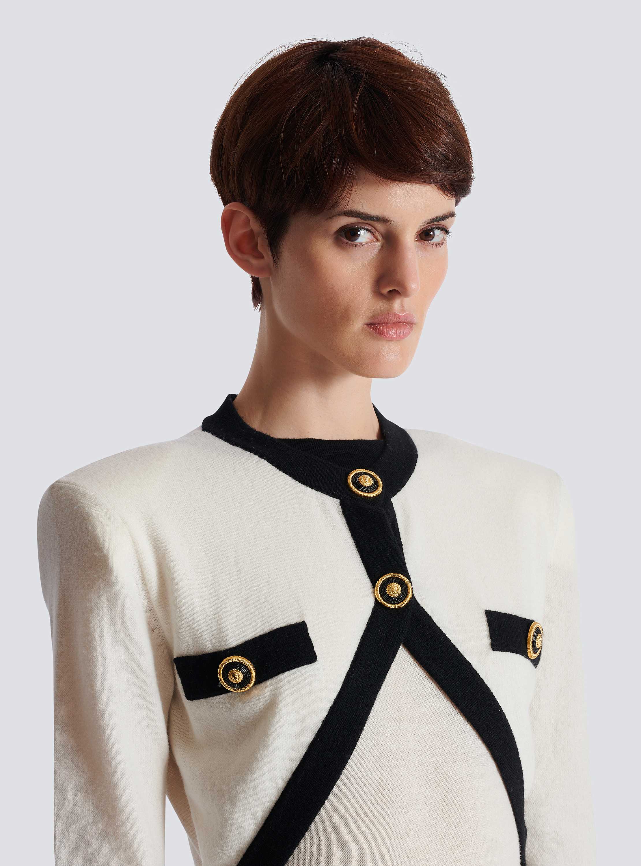 トロンプルイユ ベスト ツートーンニットドレス