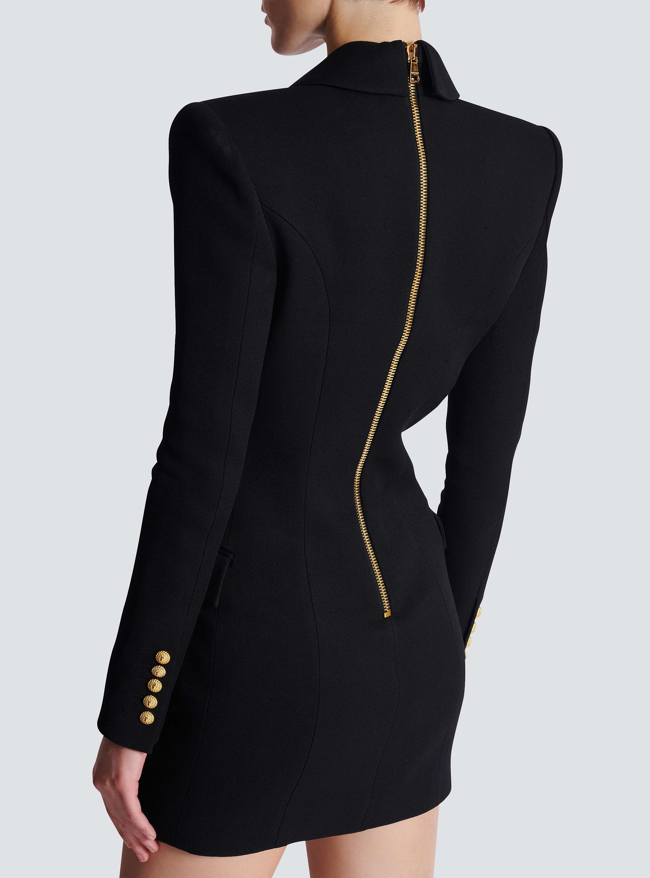 Tailored two pockets double-collar mini dress