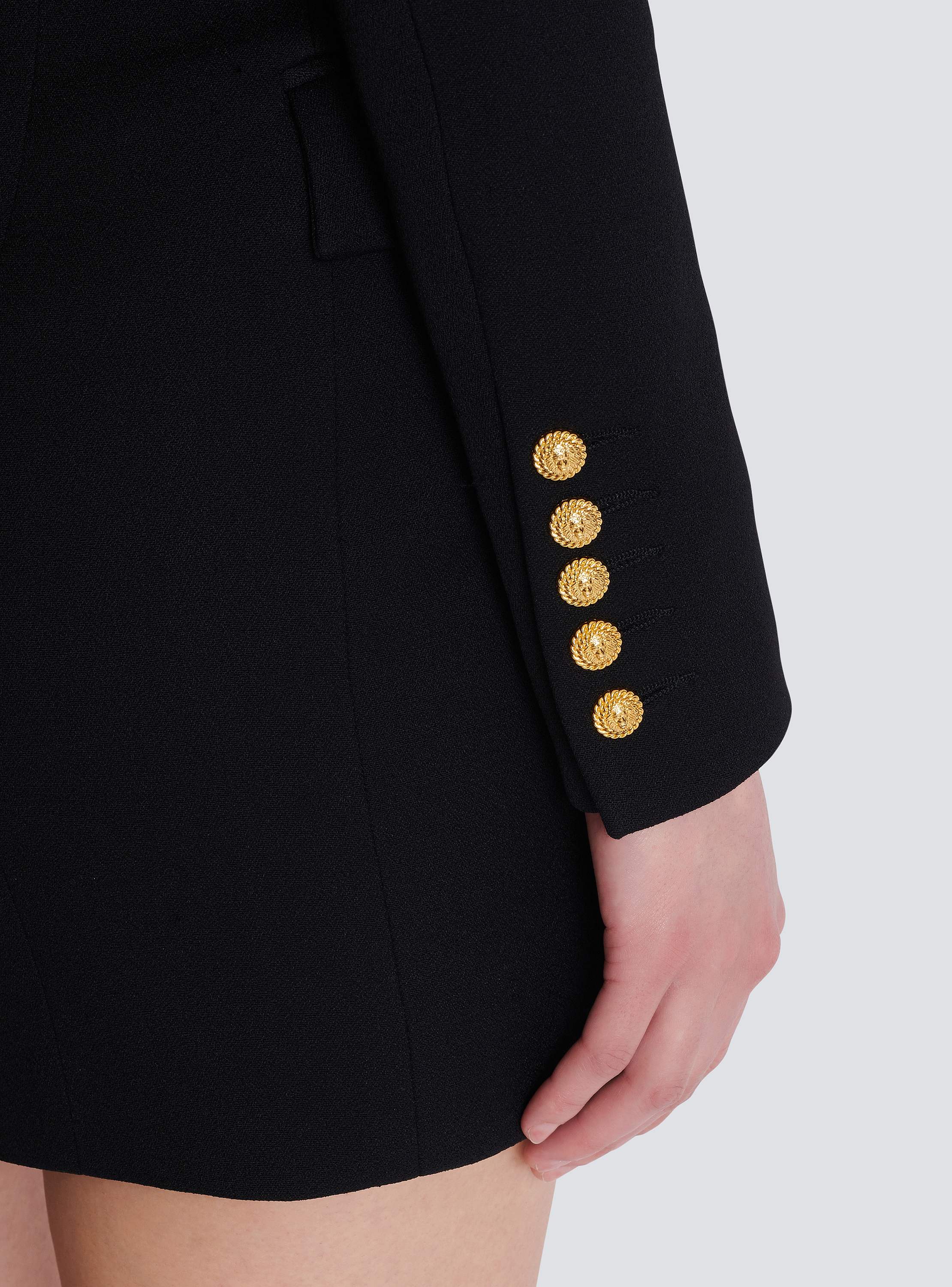 Tailored two pockets double-collar mini dress