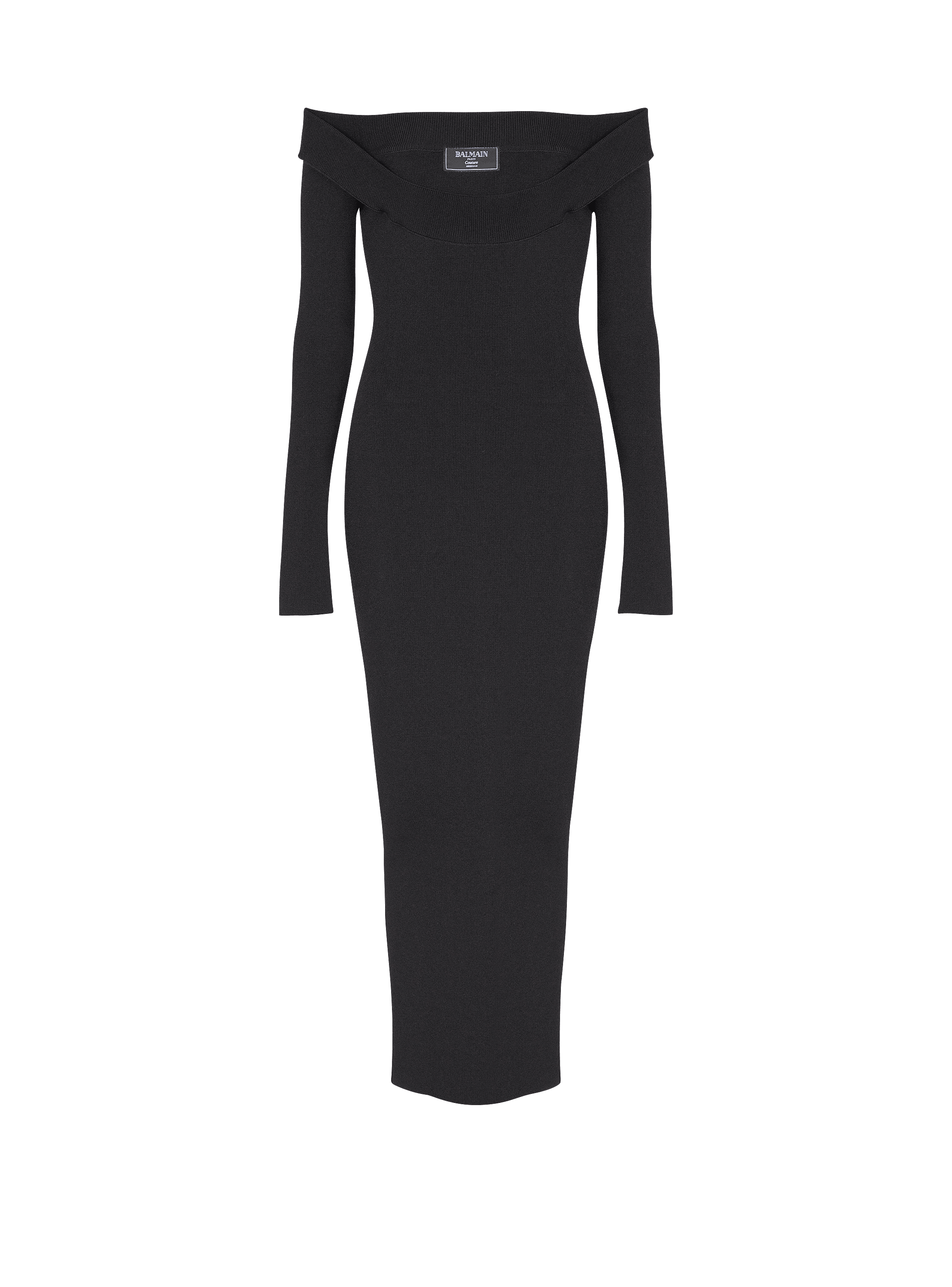 Long plain knit dress
