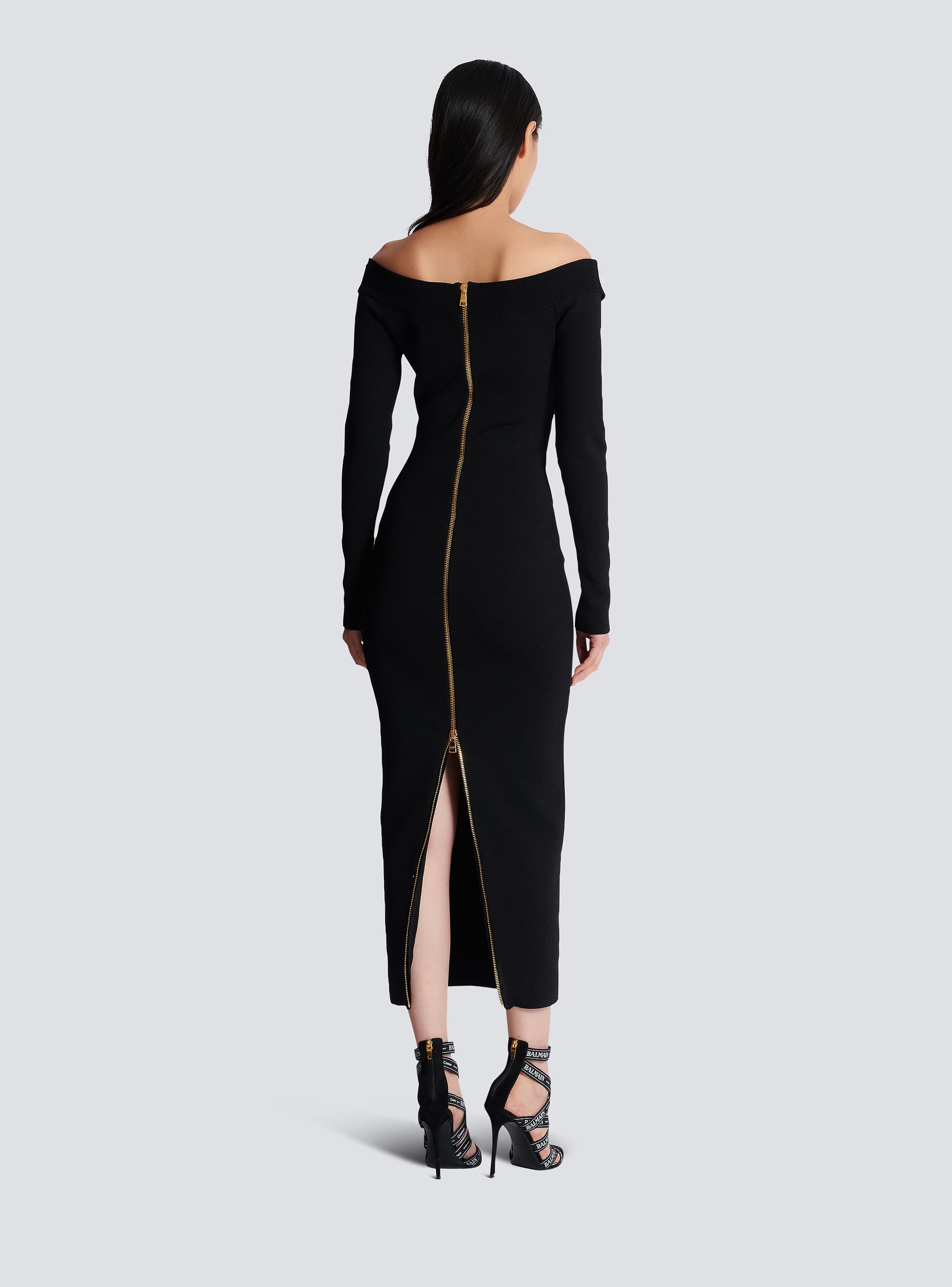 VIP【関税込み・送料無料】Balmain Black Vichy Knit Dress Balmain Vichy Knit Dress | Balardi