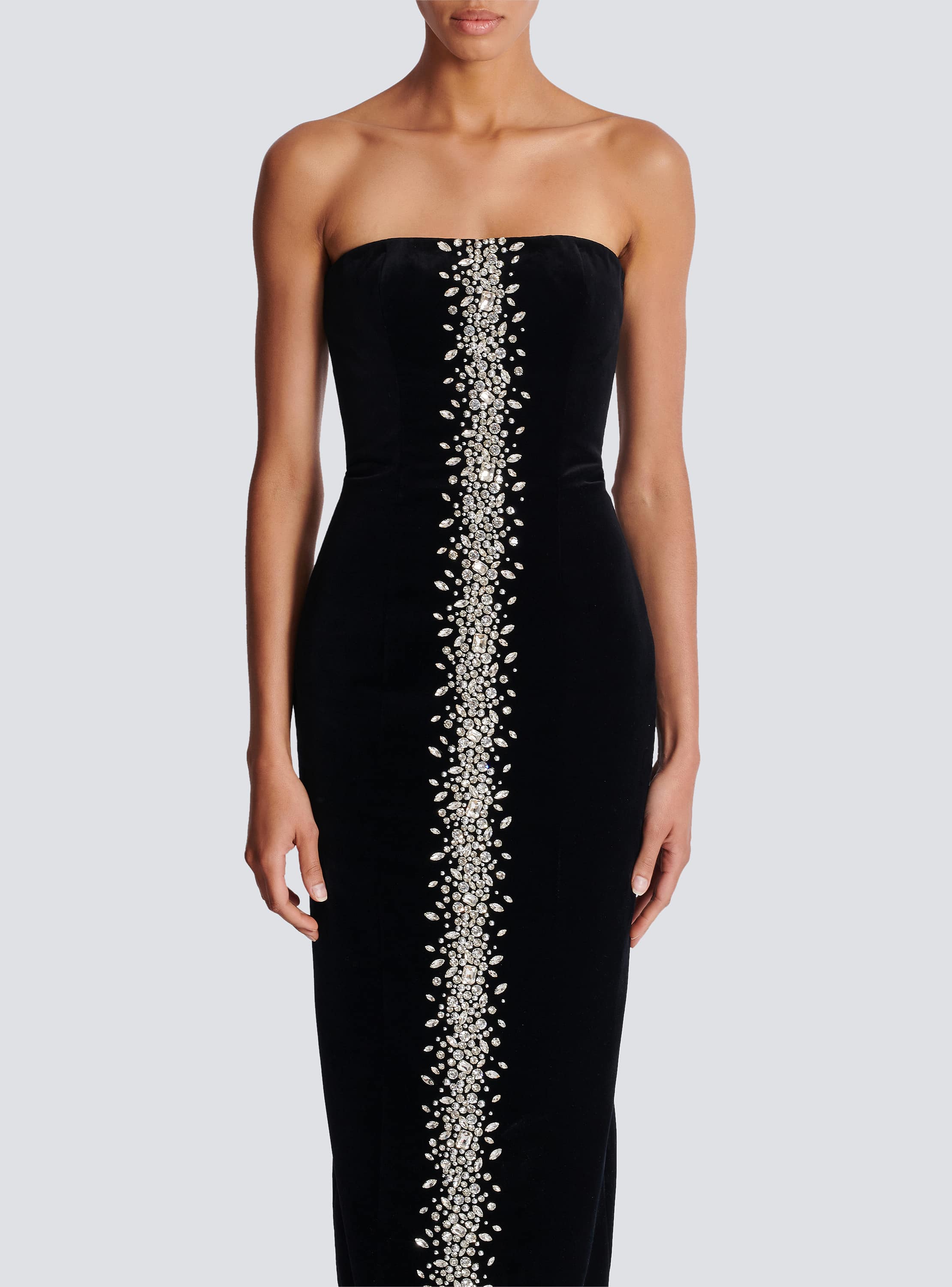 刺繍入りベルベット ロングビスチェドレス