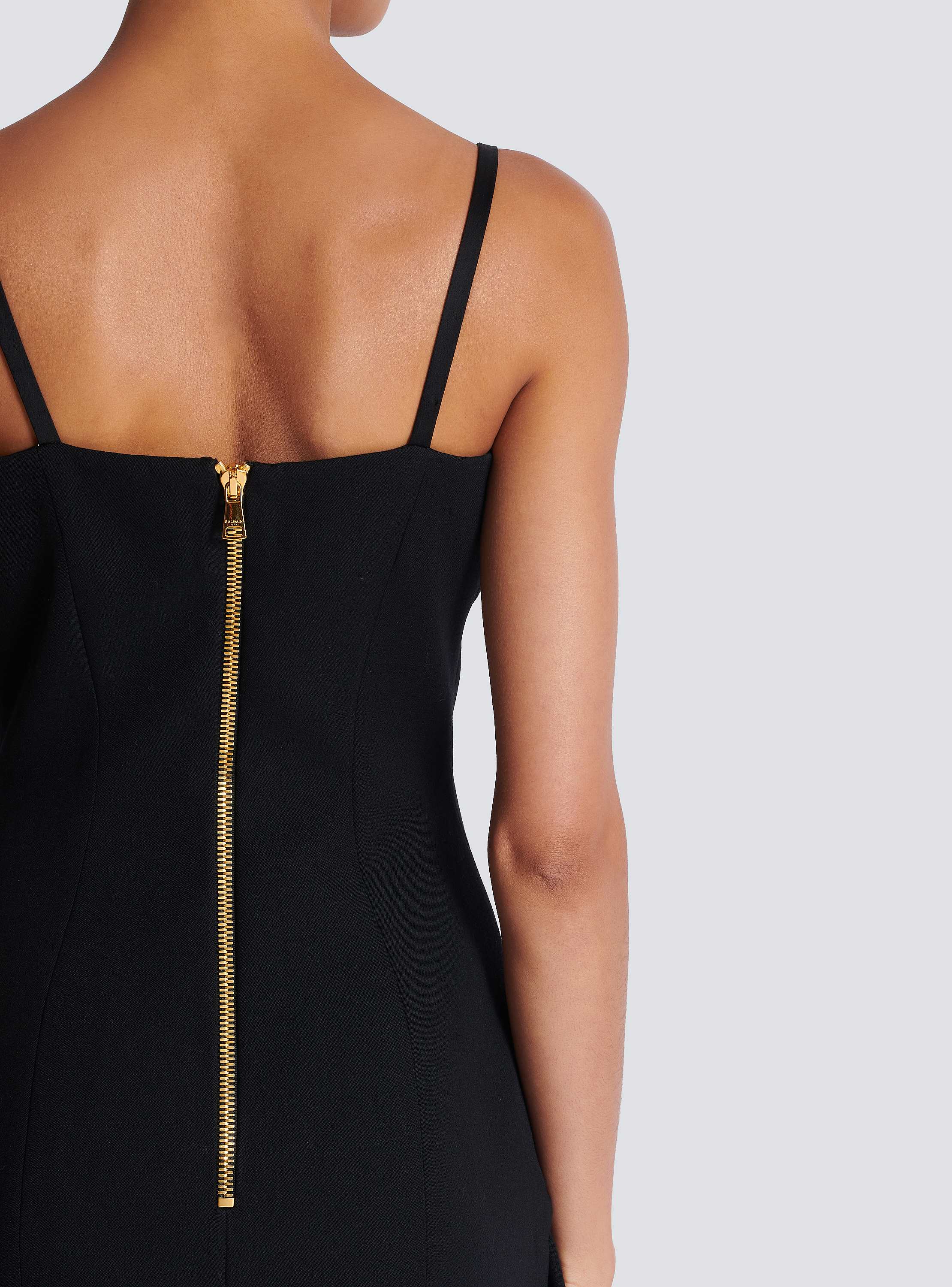 Long strappy grain de poudre dress