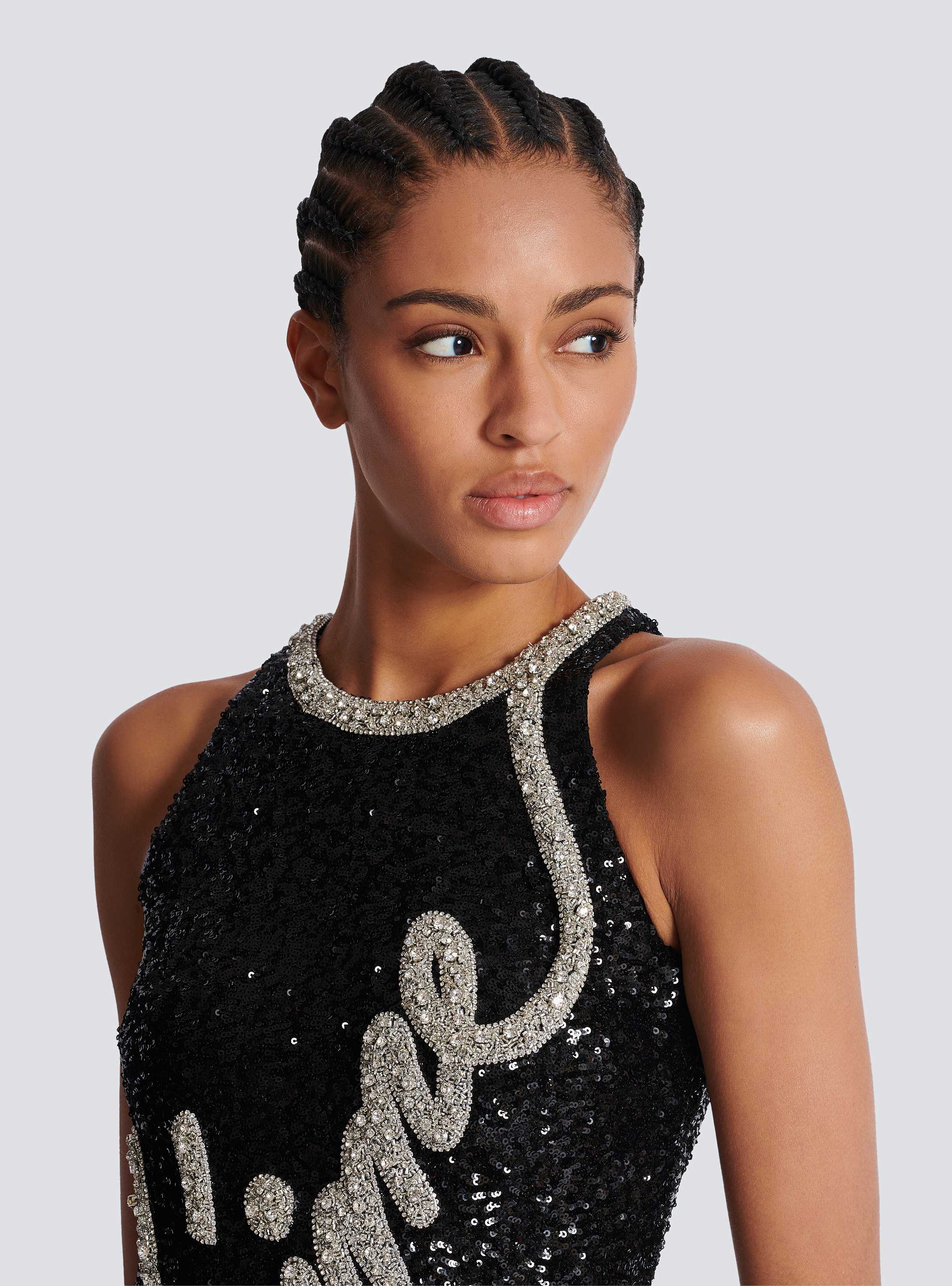 Long "Love Letter" embroidered sequin dress