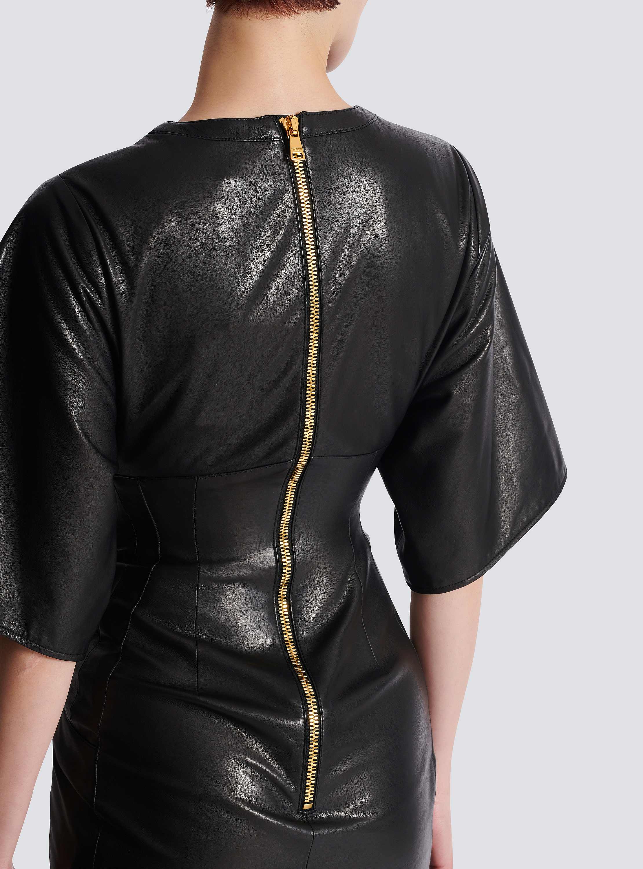 Knotted lambskin leather maxi dress