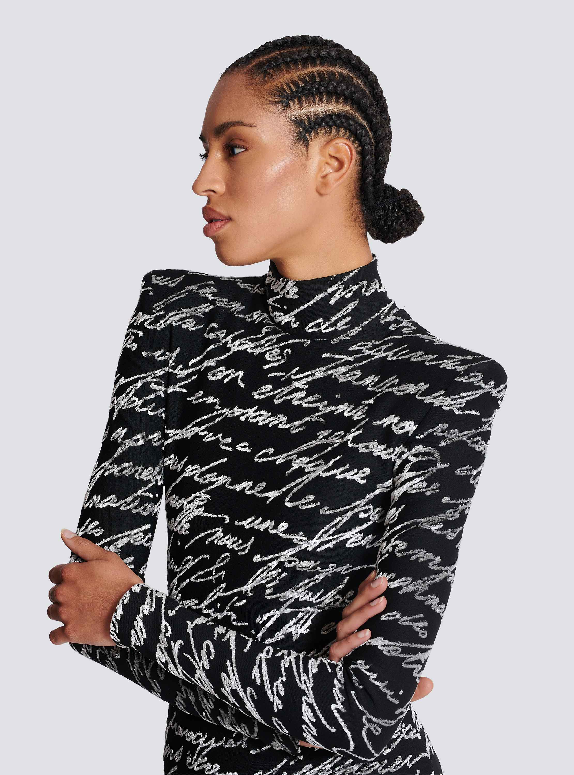 Keyneck Jacquard Dress – L'AUBE BLANC