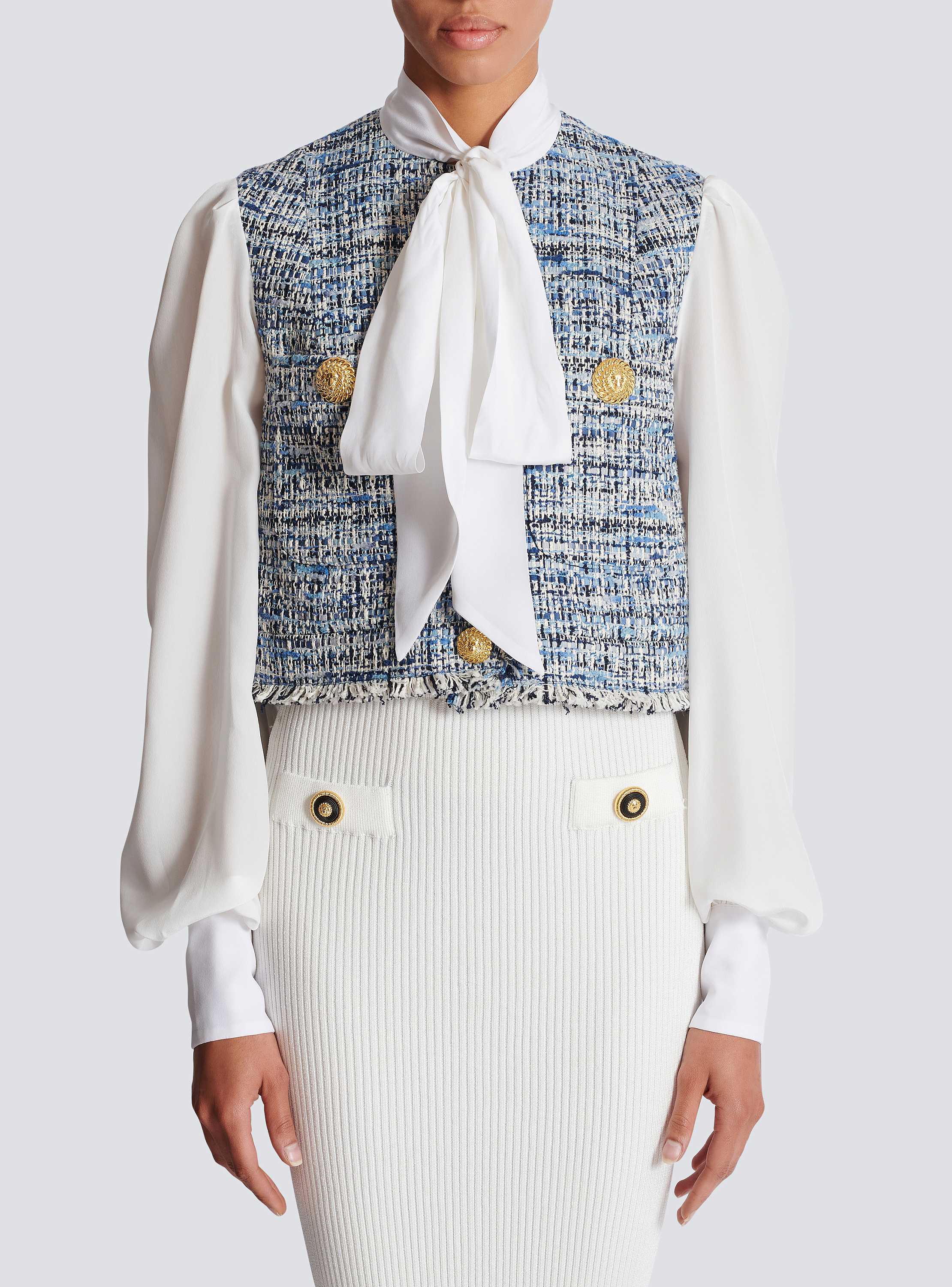 Tweed cropped jacket with pockets