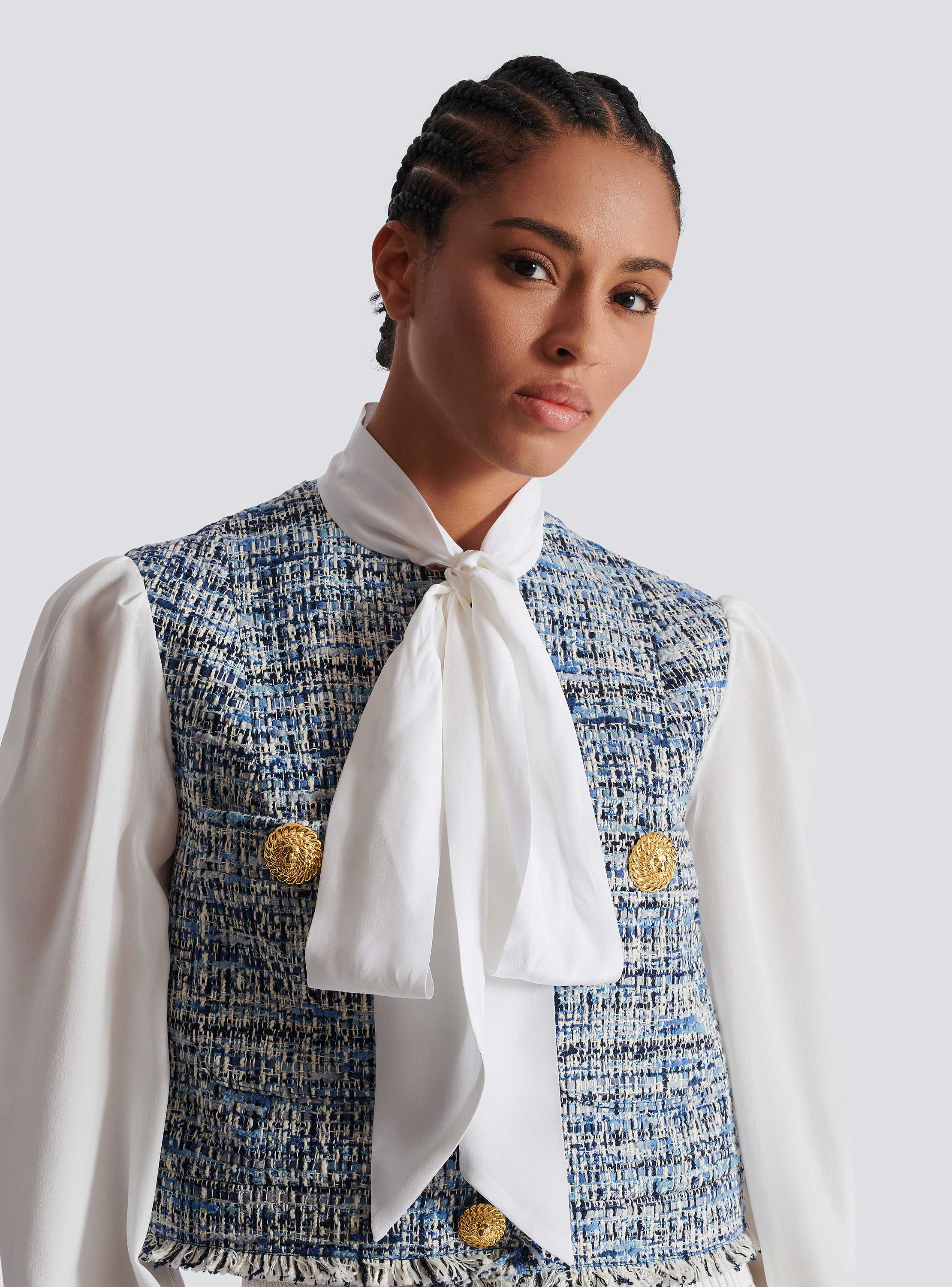 Tweed cropped jacket with pockets