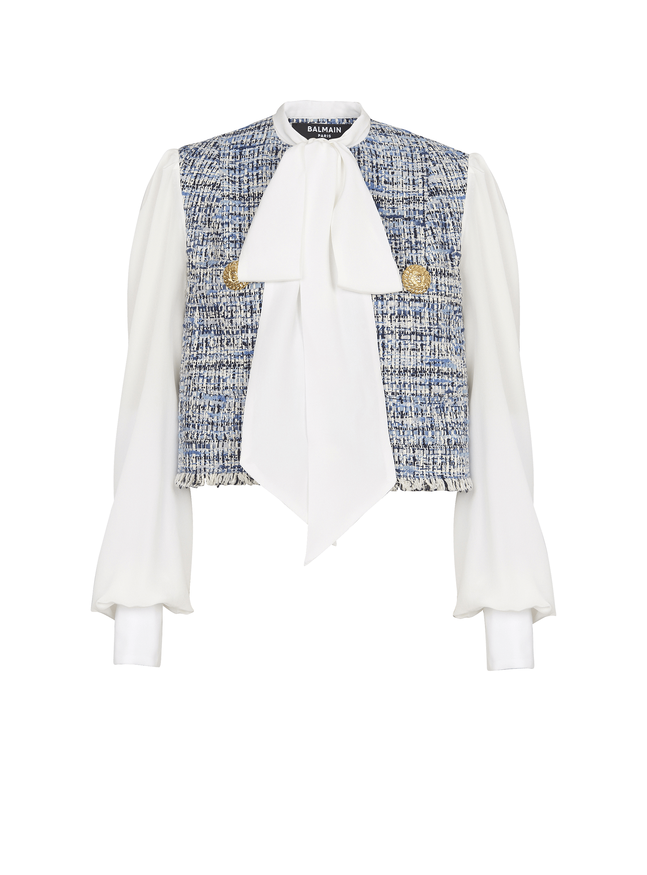 Tweed cropped jacket with pockets