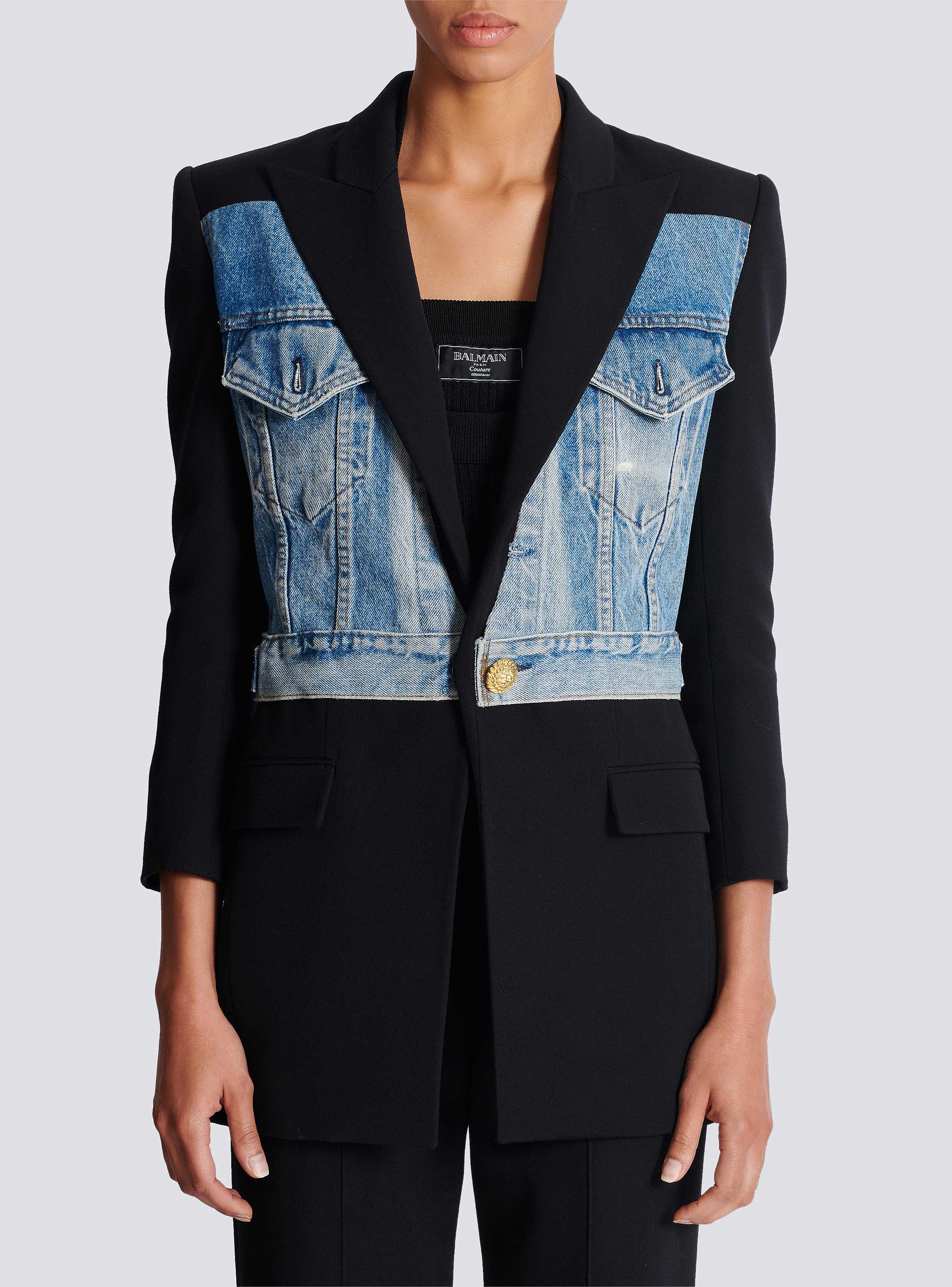1-button bi-material jacket - Women | BALMAIN