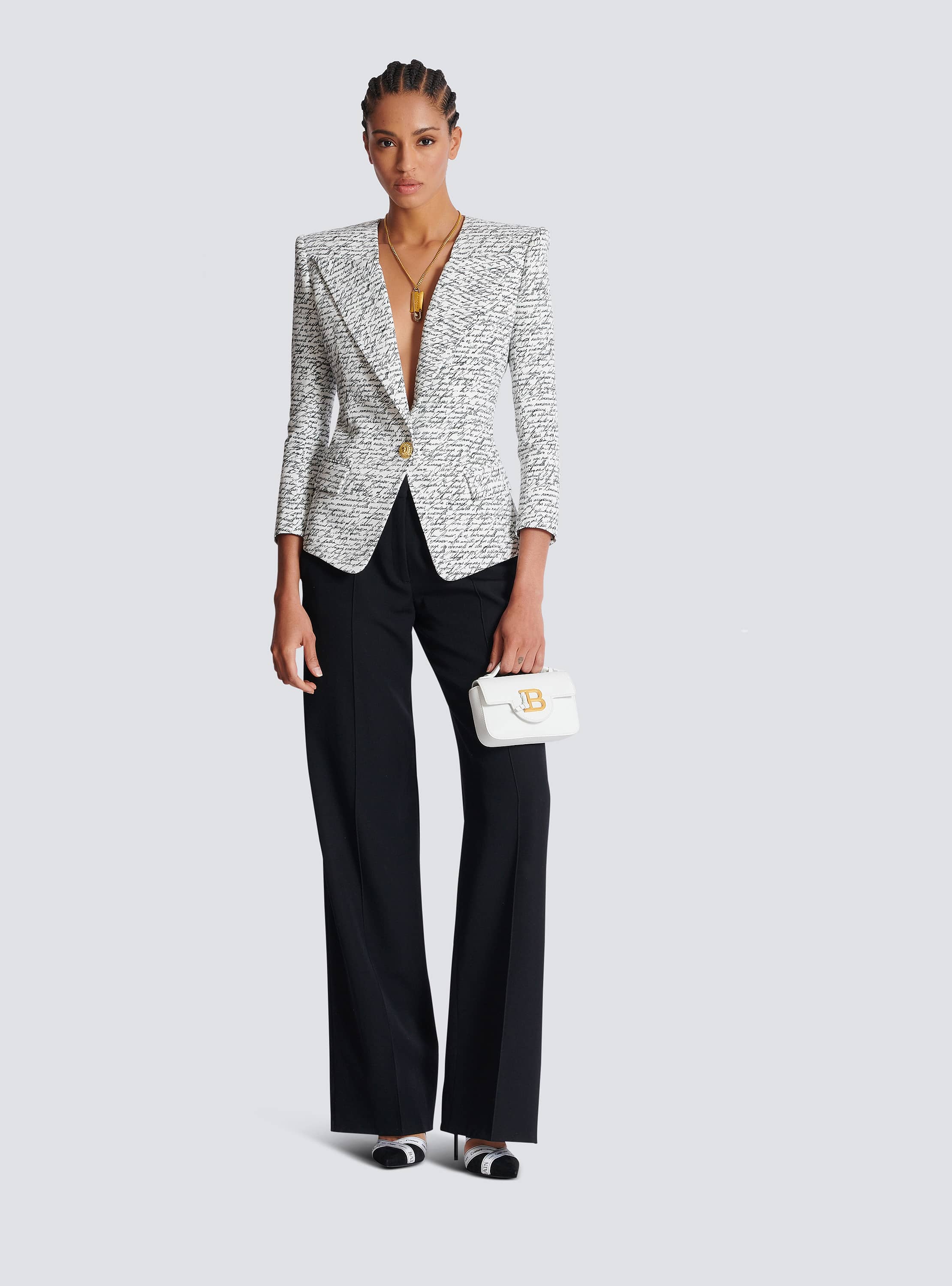 BALMAIN キルティング レザージャケット ホワイト 白 11号 バルマン