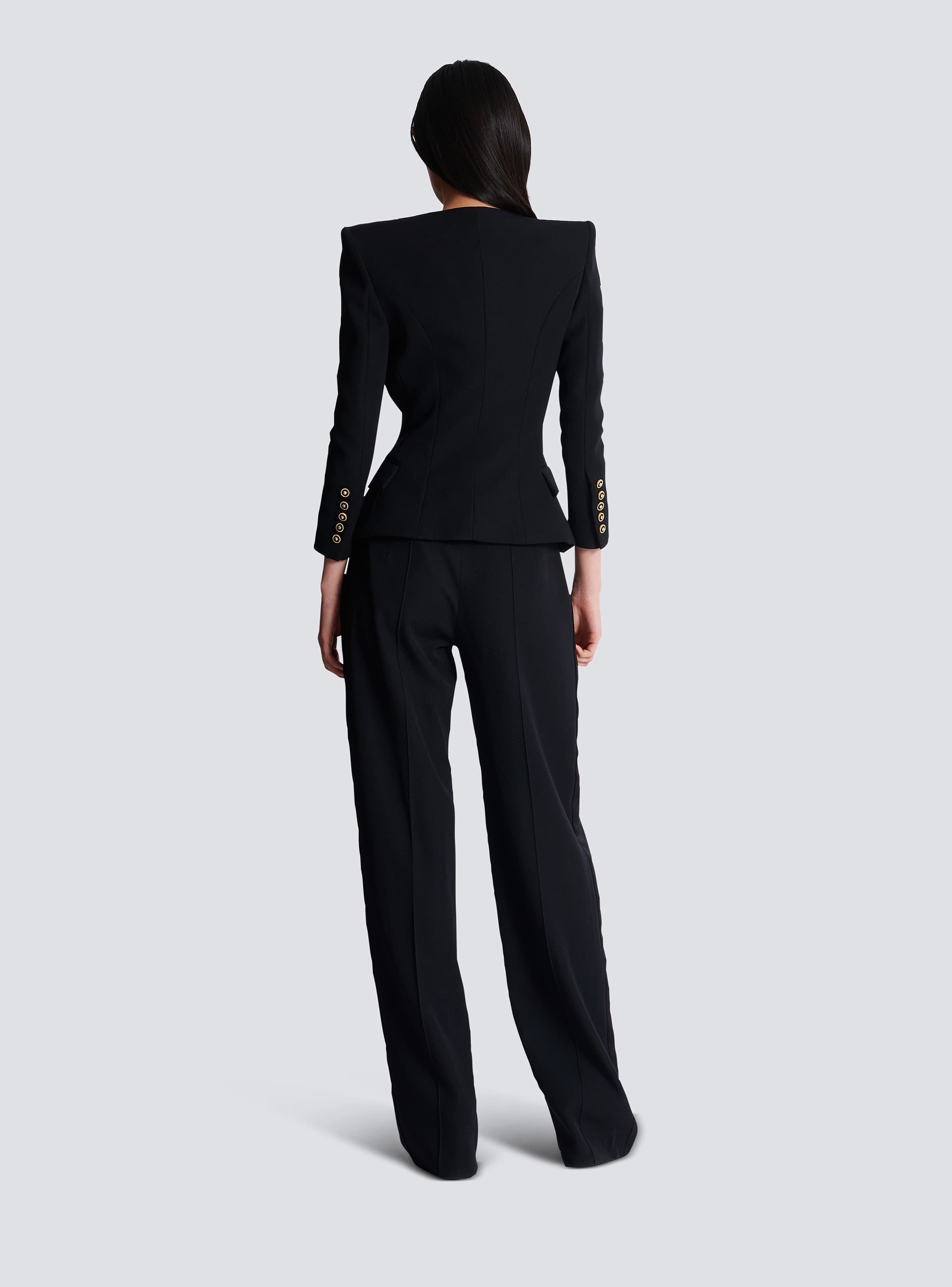 Grain de poudre 1-button jacket black black - Women | BALMAIN