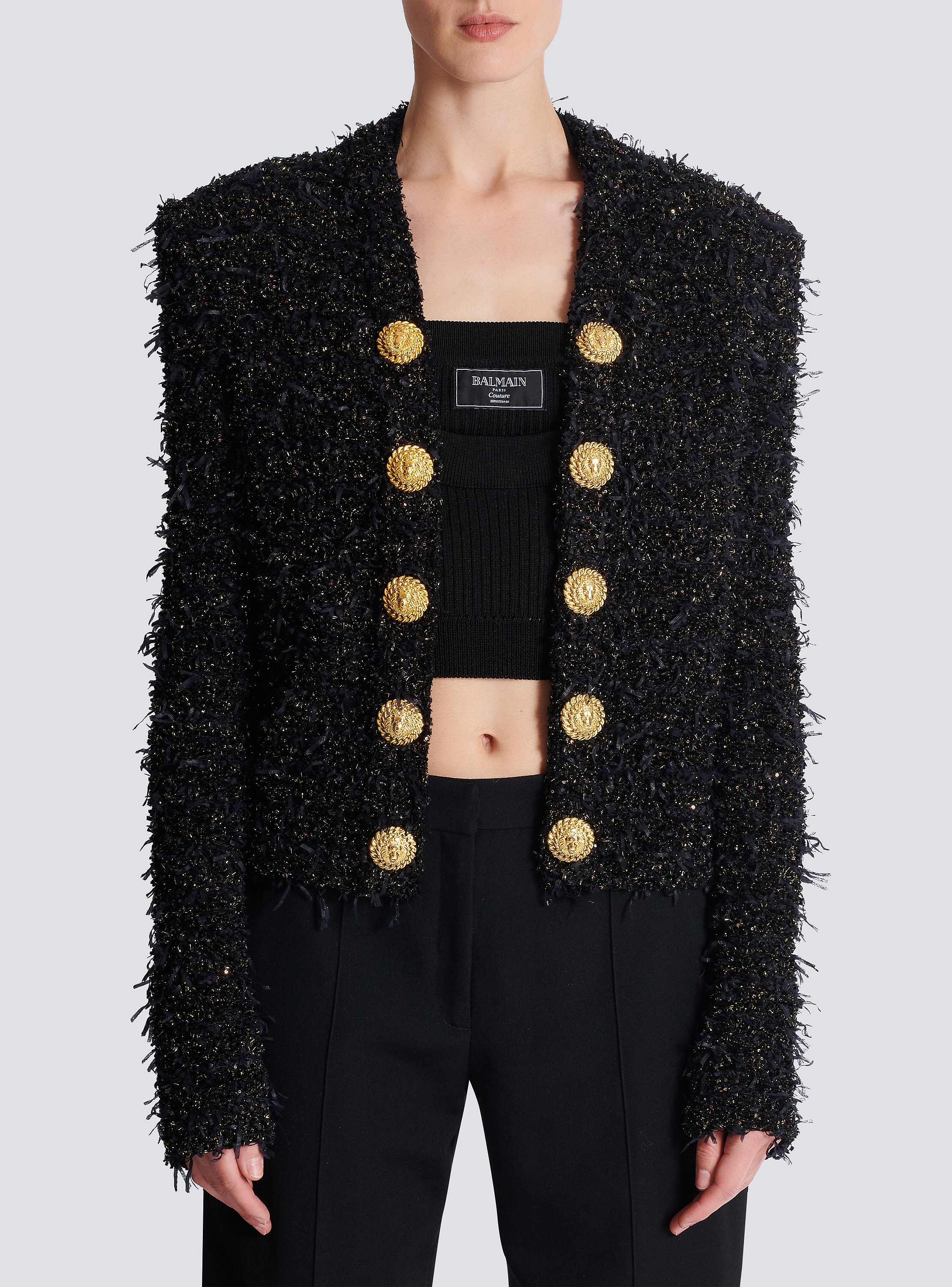 【関税＆送料込み】Balmain Edge-To-Edge Silky Tweed Jacket Edge-to-edge tweed jacket - Women | BALMAIN