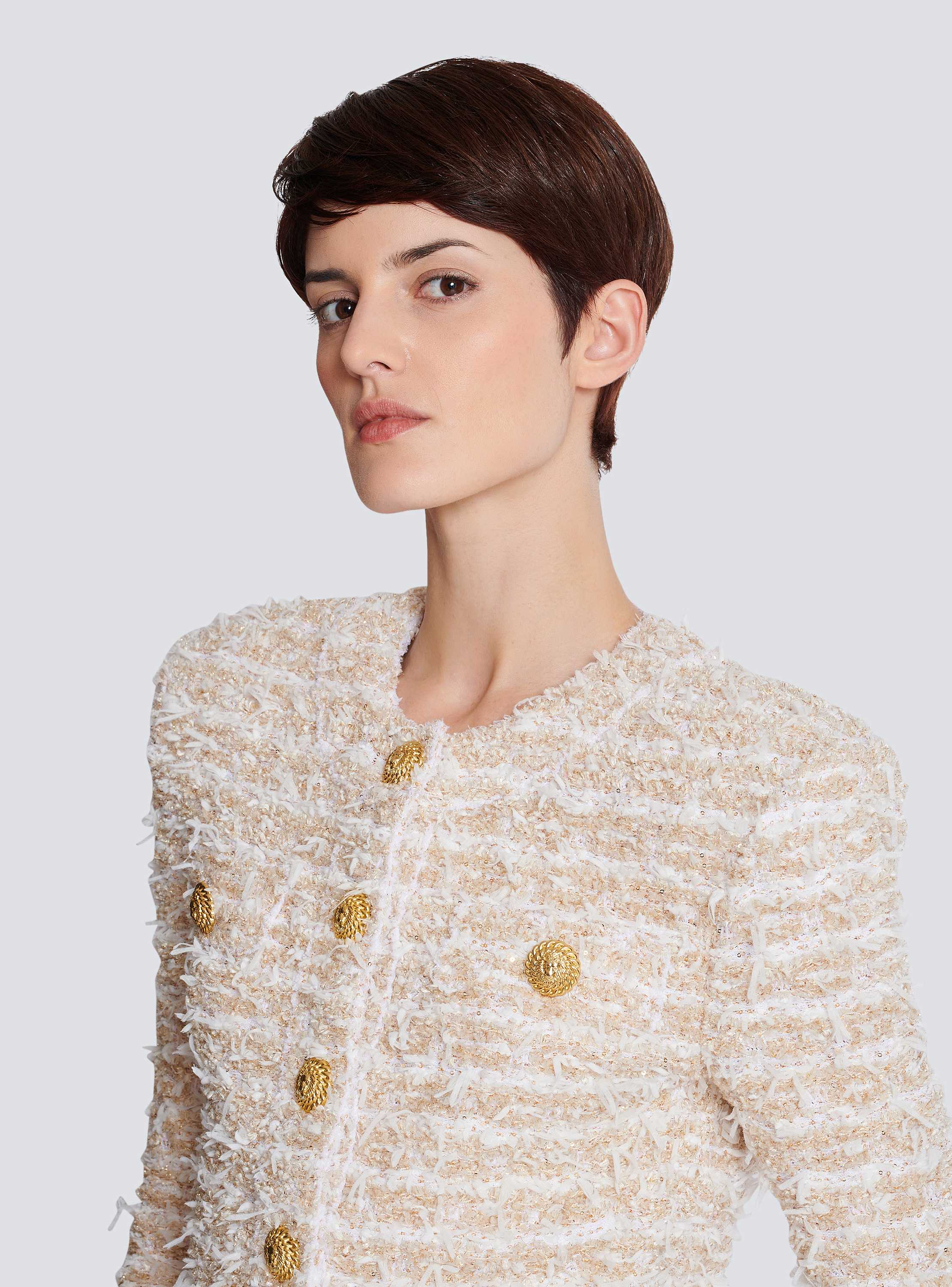 Cropped tweed jacket gold - Women | BALMAIN Cropped tweed jacket gold - Women | BALMAIN