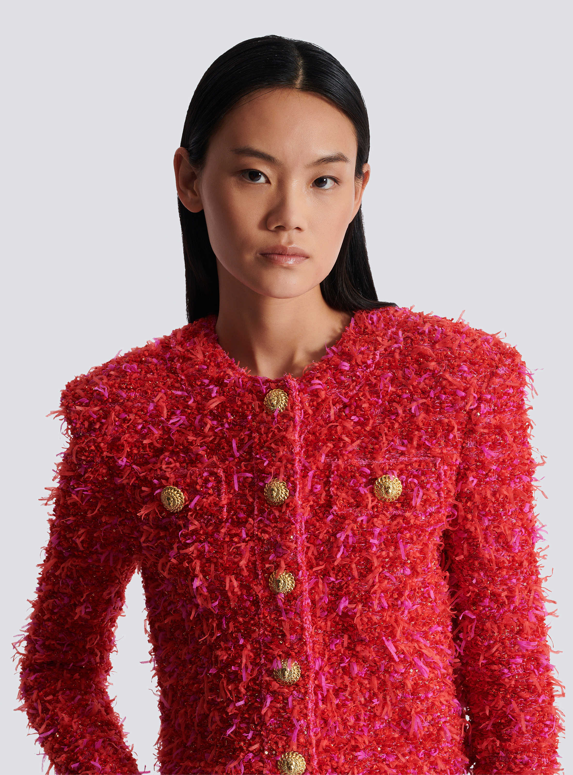 から厳選した - red jacket tweed Cropped Women BALMAIN | ジャケット・アウター