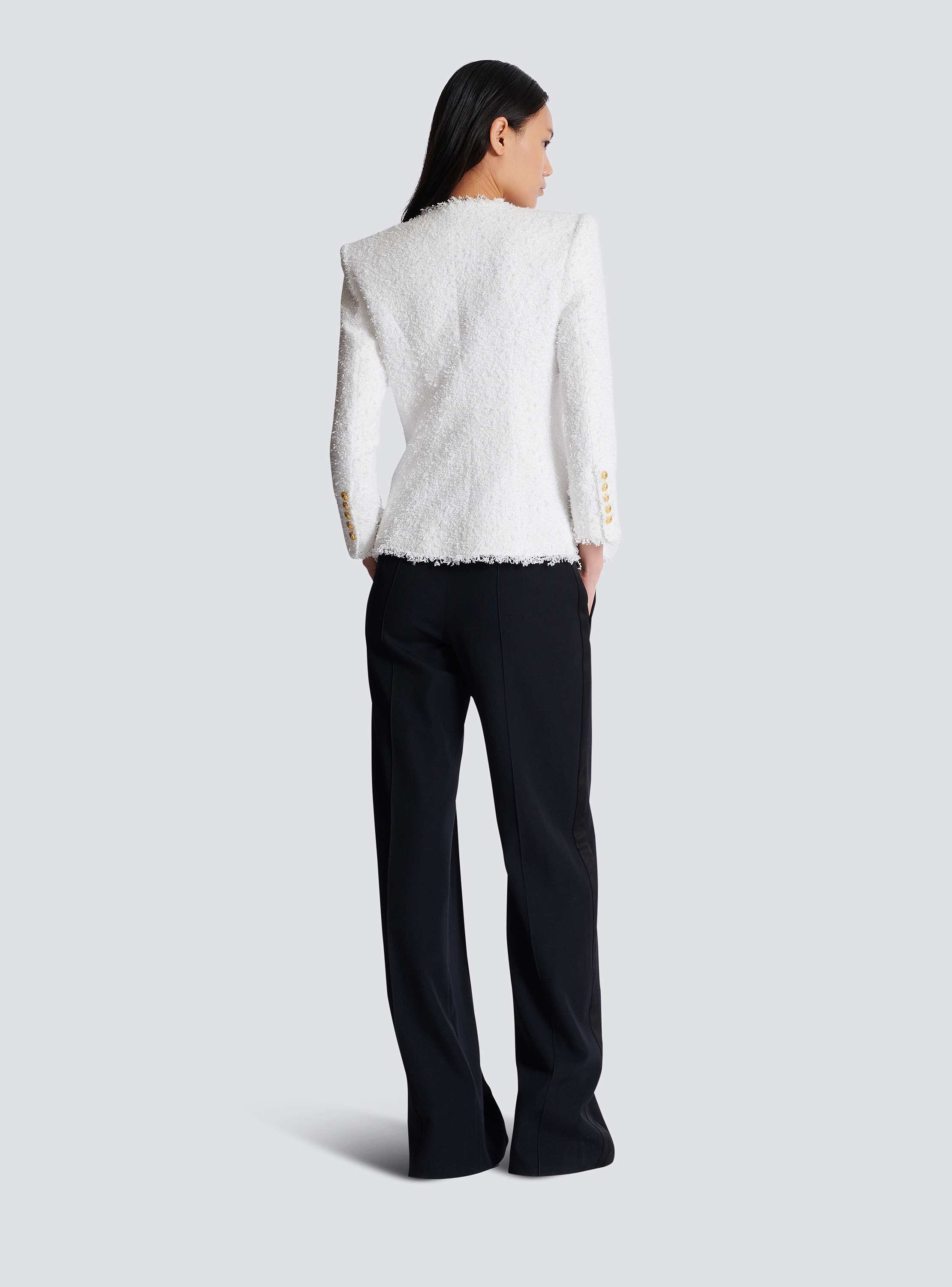 クラシック jacket tweed Fitted white BALMAIN | Women - シャツ