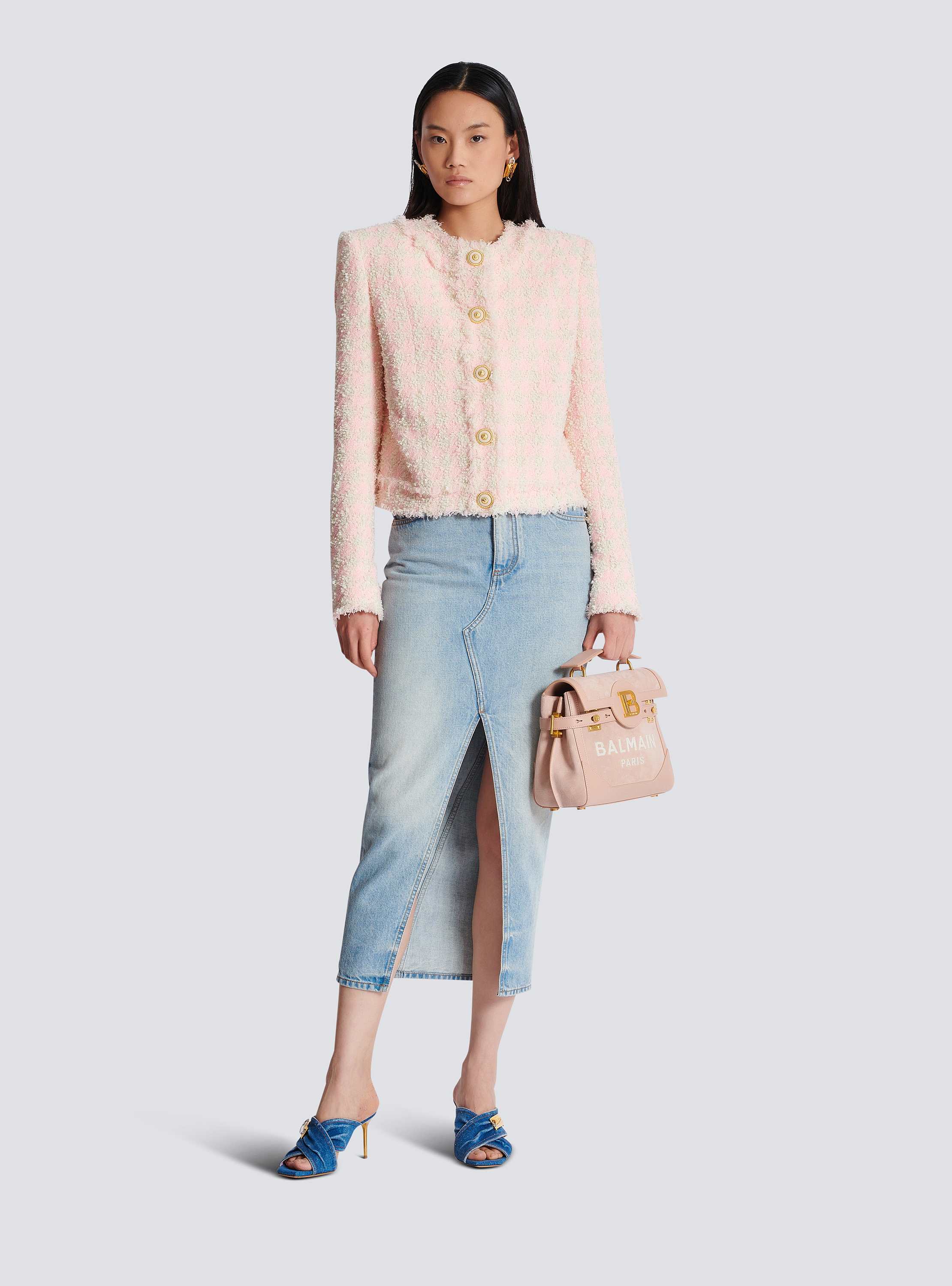 【関税＆送料込み】Balmain 5-Button Textured Tweed Jacket 5-button tweed jacket - Women | BALMAIN