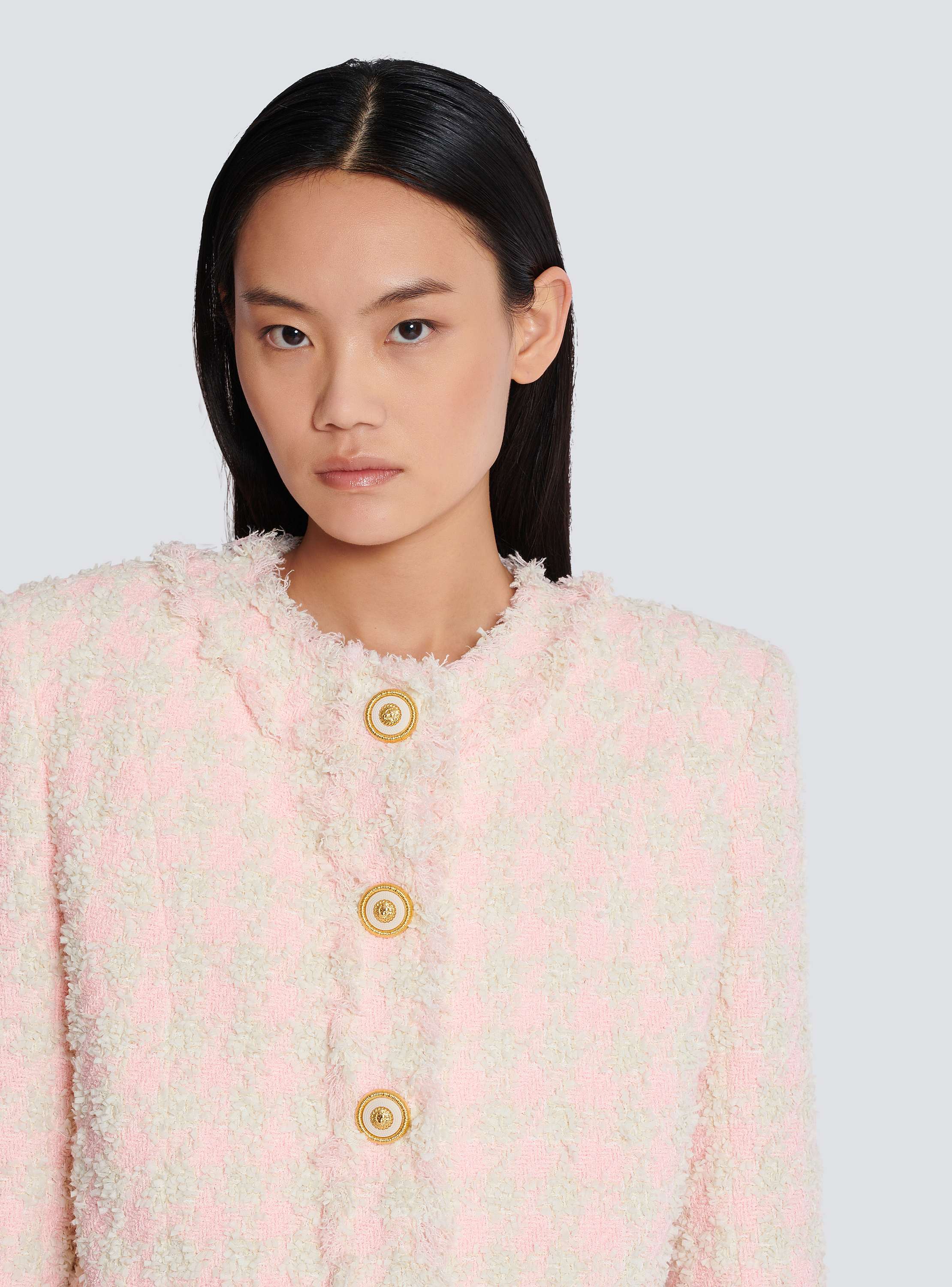 【関税＆送料込み】Balmain 5-Button Textured Tweed Jacket 5-button tweed jacket - Women | BALMAIN