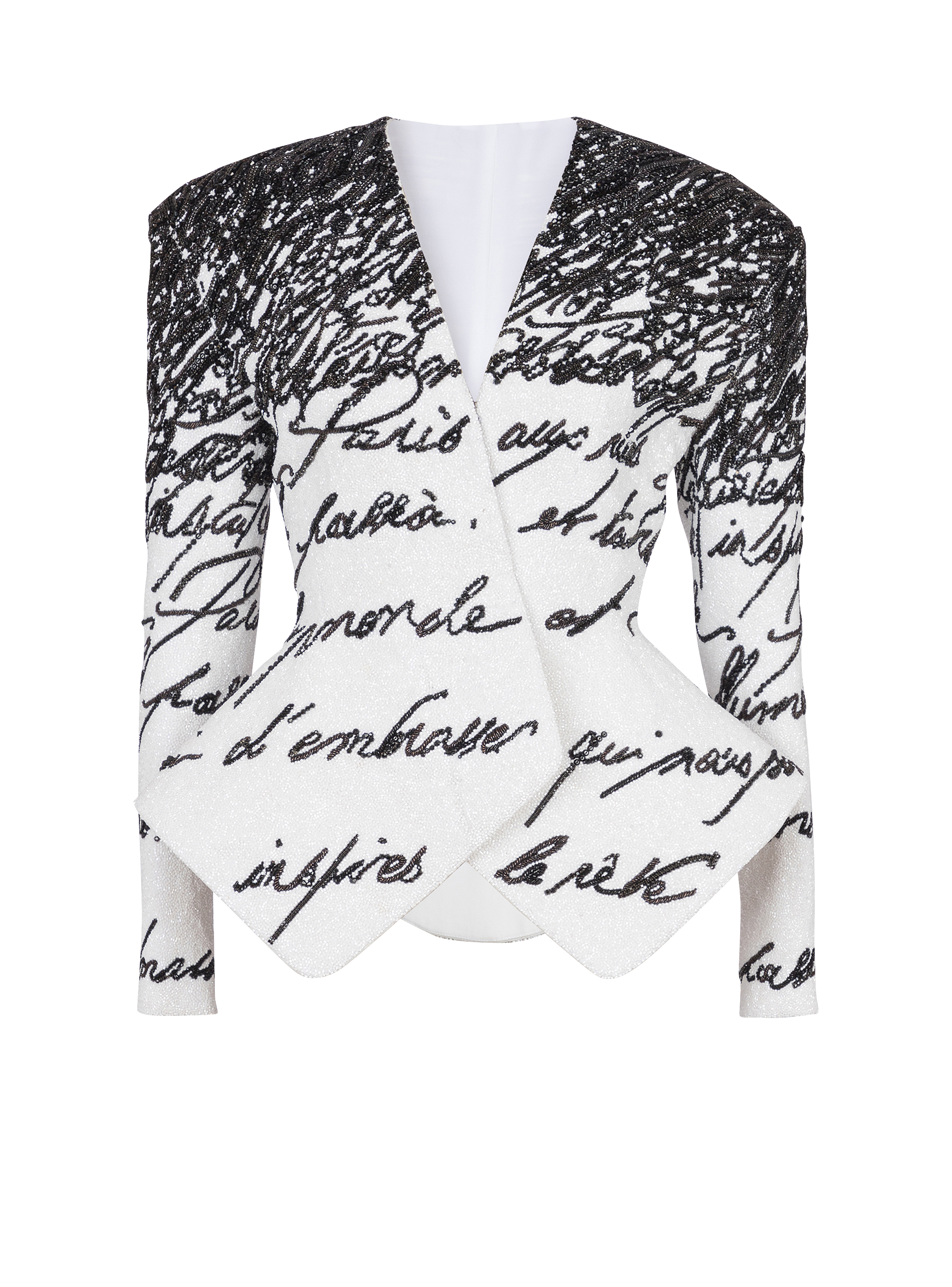 Long-sleeve love letter embroidered basque jacket