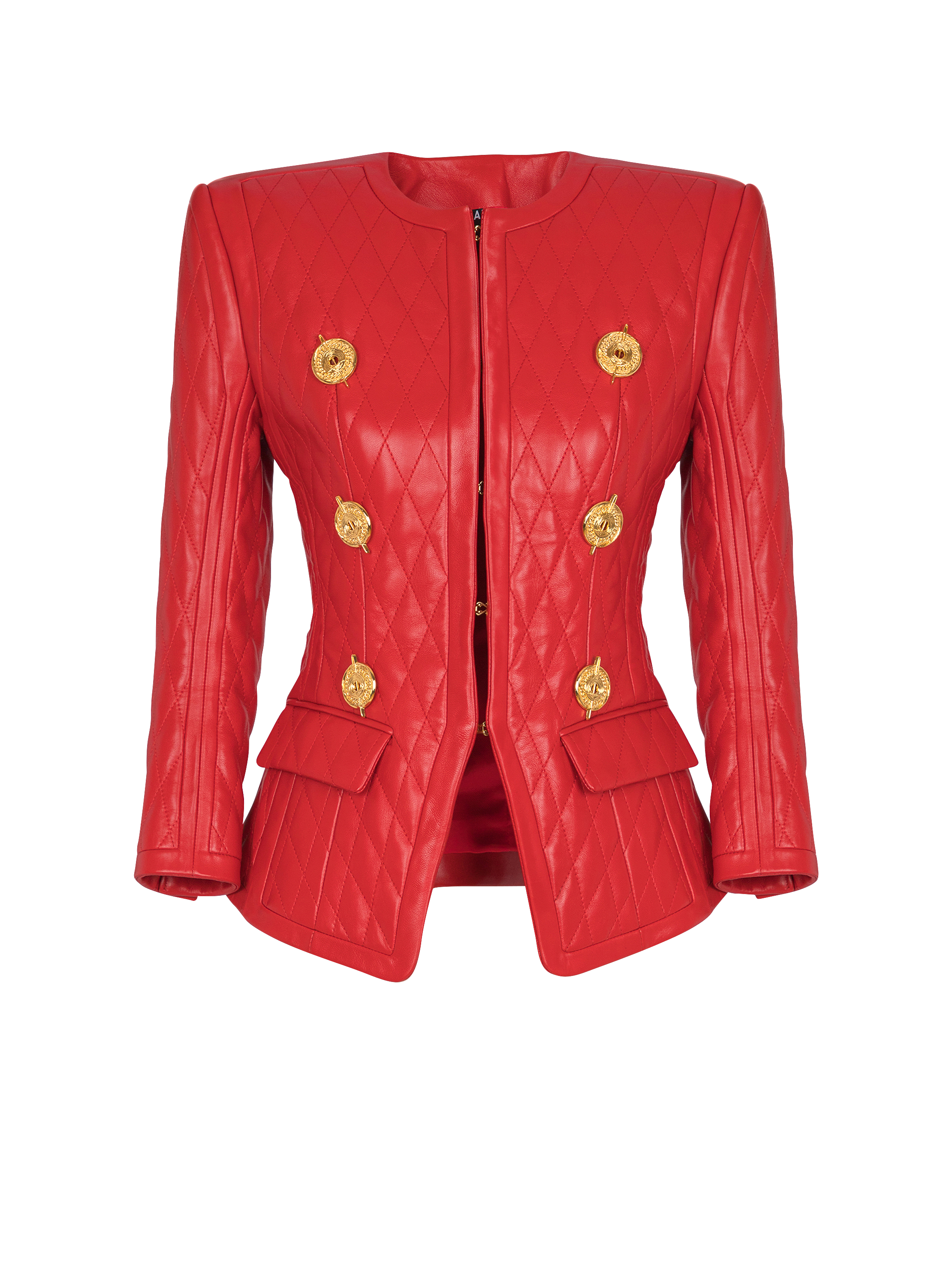Jacke aus Lammleder mit Steppnähten