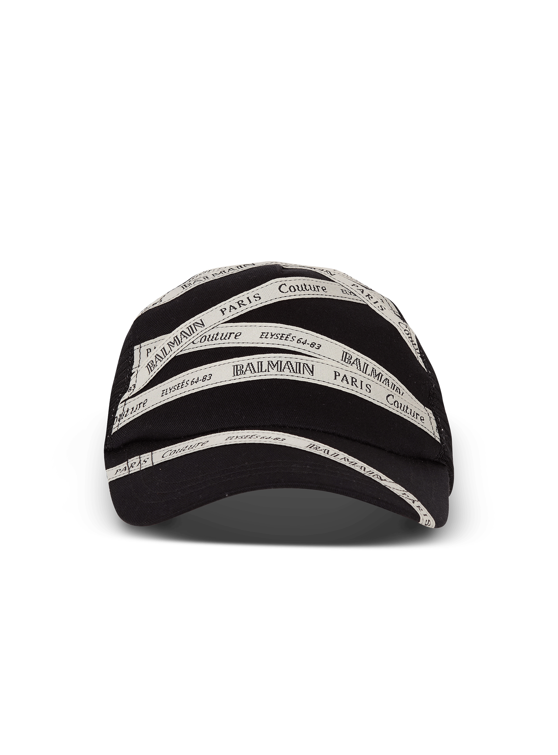 Cotton cap with Balmain ribbon motif