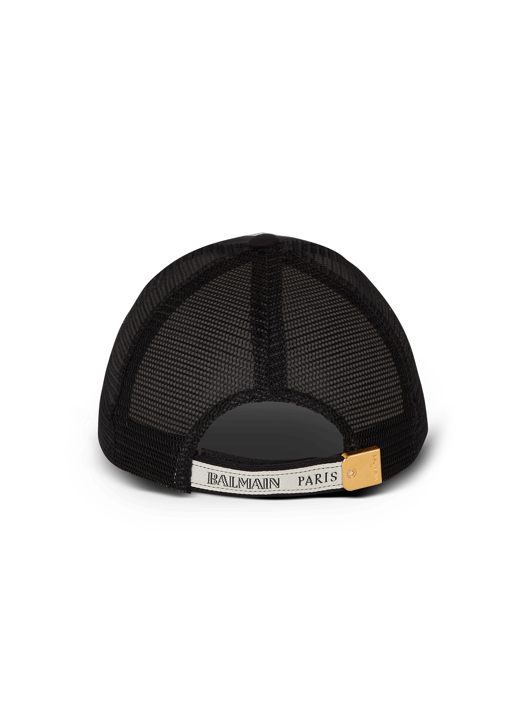 Cotton cap with Balmain ribbon motif