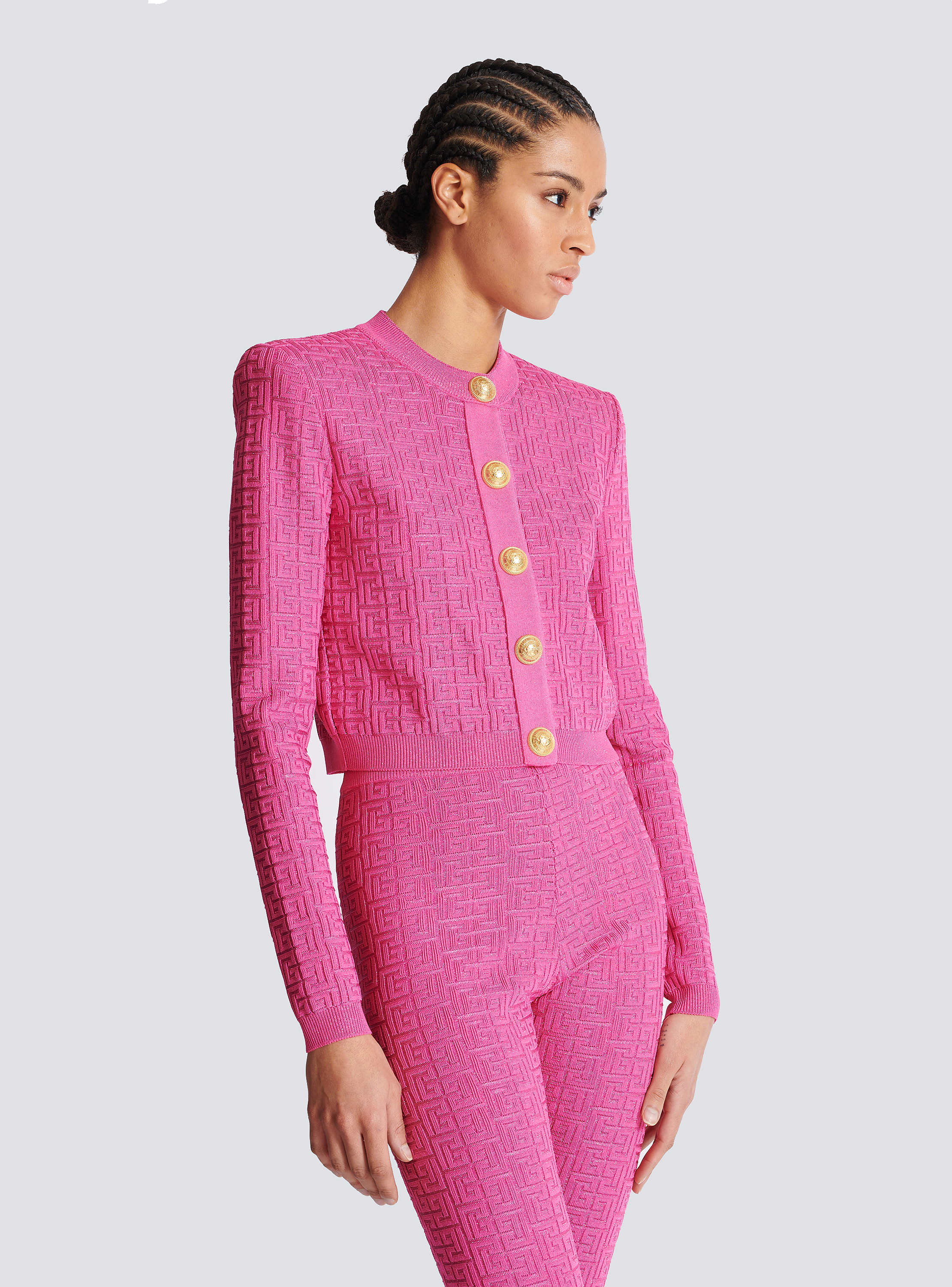 トップス laubeblanc Basket Knit Cardigan Pink 中古・古着通販】L'AUBE BLANC (ローブブラン) Basket Knit